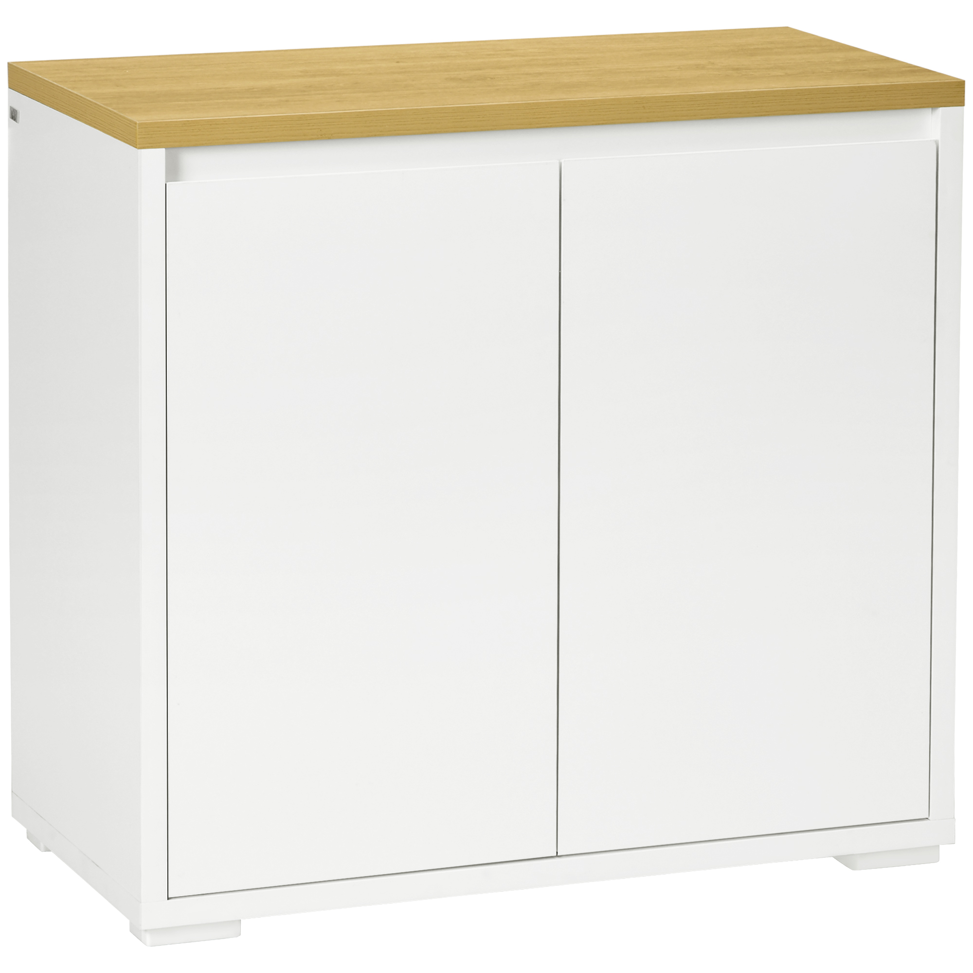 Sideboard Cabinet, Kitchen Storage Cabinet with Double Doors and Adjustable Shelf for Living Room, Entryway, White - Life Essentials