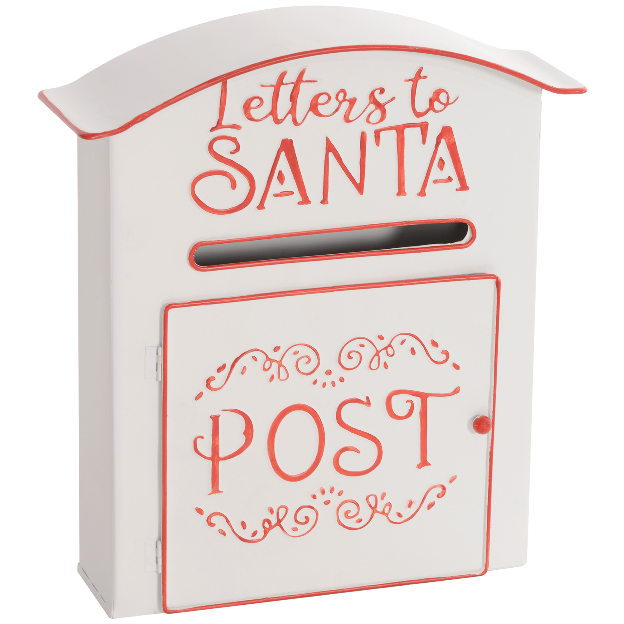 Christmas Gift - Christmas Post Box, Wall Mounted Letters for Santa Mailbox White 27cm - Life Essentials