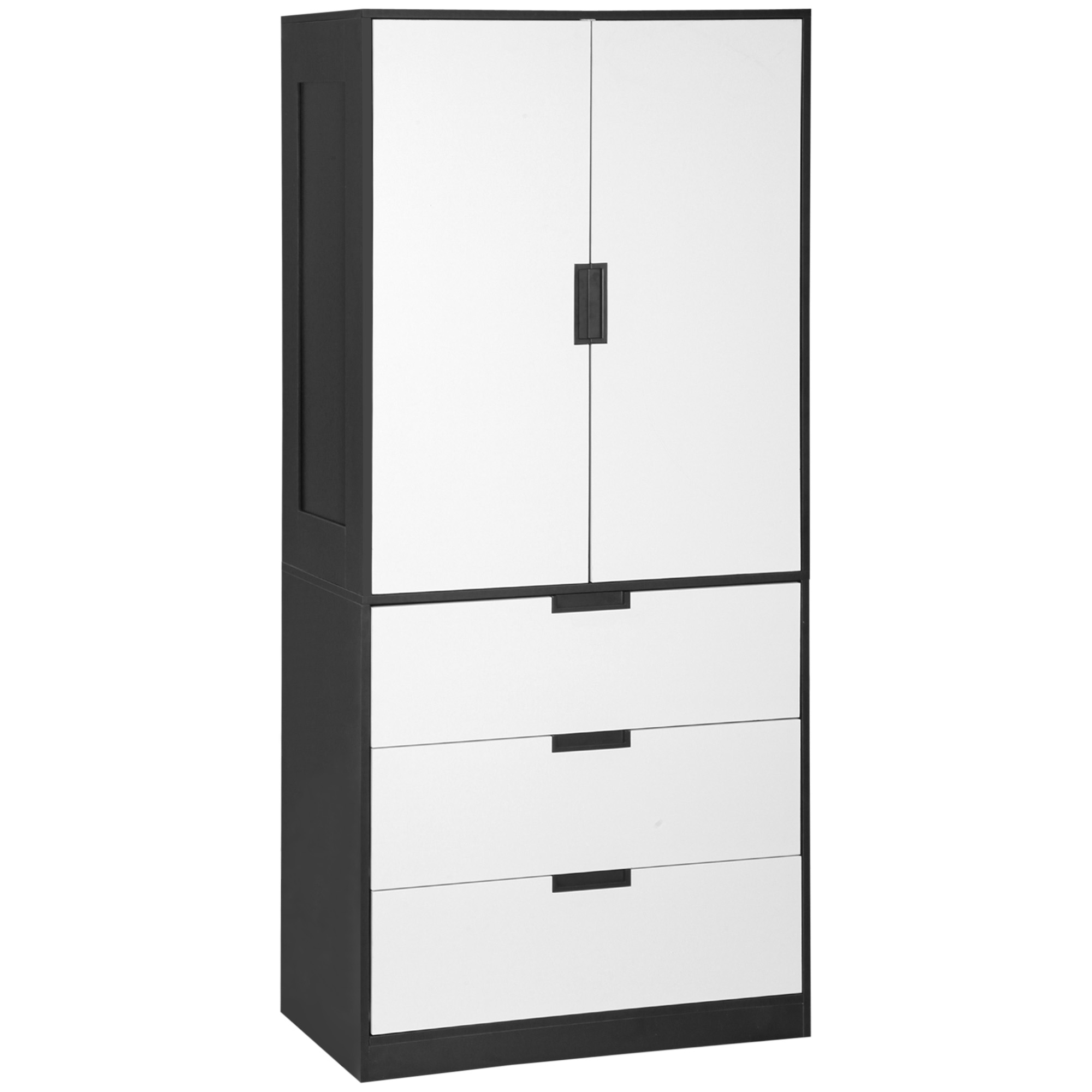 Wardrobe - SERENA 2 Door Wardrobe White 80cm - Life Essentials