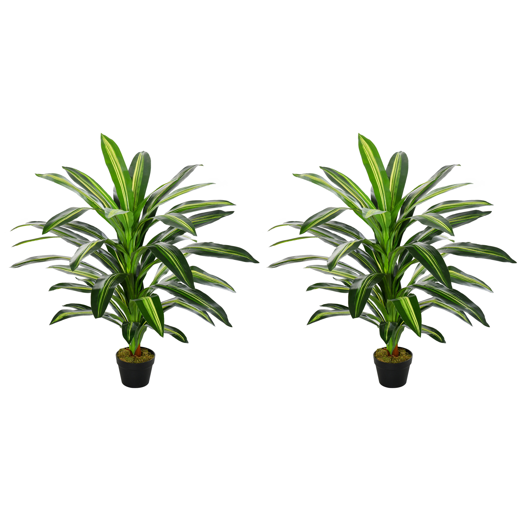 Artificial Dracaena Tree with 40 Leaves - Set of 2 - Life Essentials