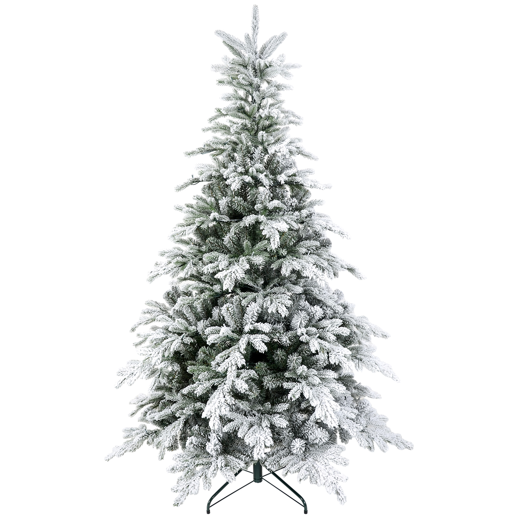 Scott 5ft Prelit Snow Flocked Christmas Tree with 931 Tips Metal Base - Warm White - Life Essentials