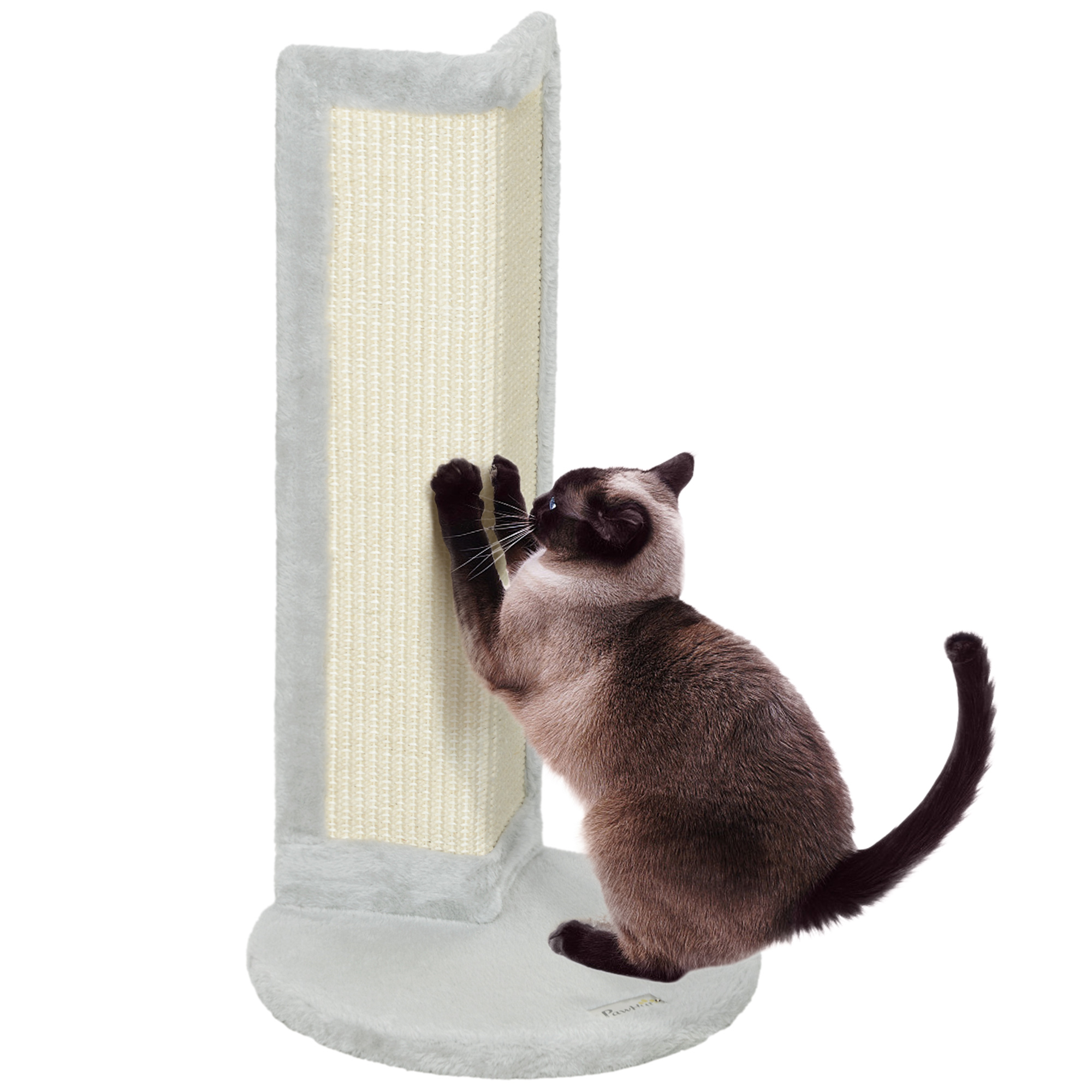 PAWSTER 56cm Corner Cat Scratching Post with Sisal Scratching Pad, Grey - Life Essentials