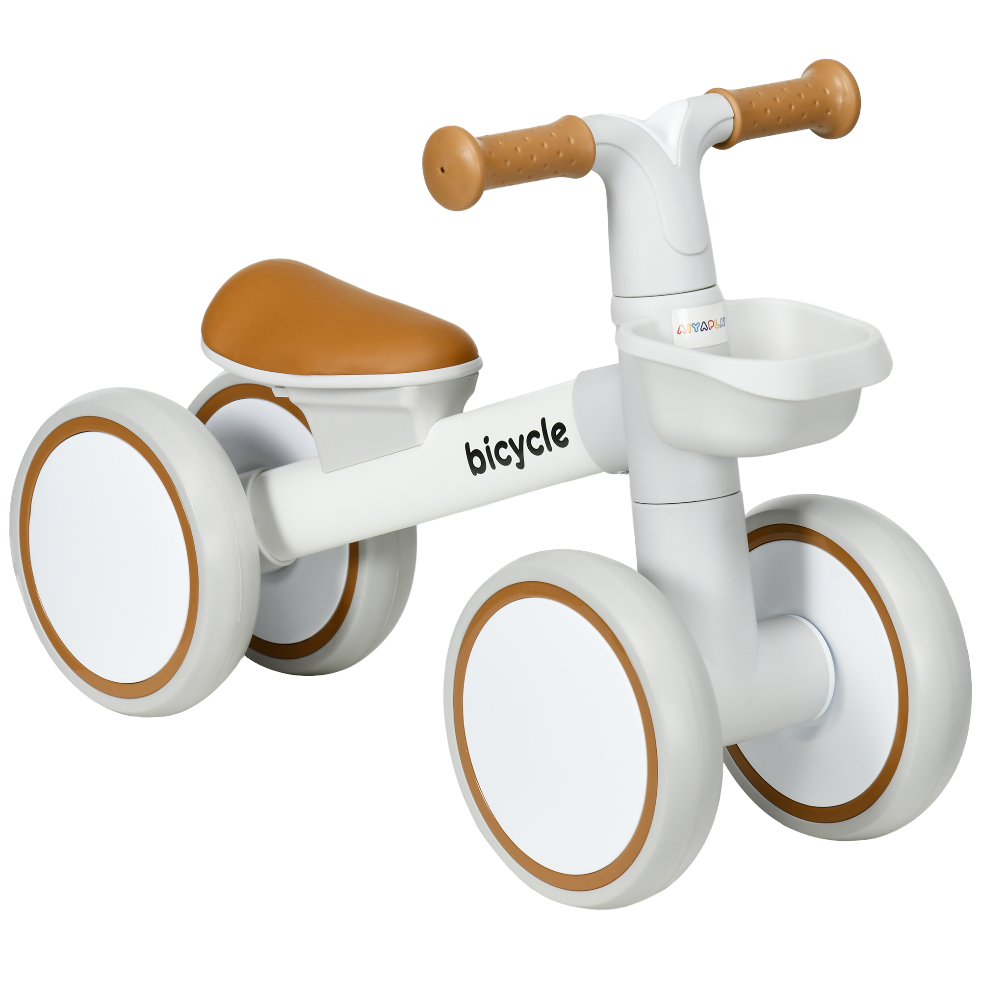Kinsey Kids Balance Bike with Adjustable Seat and Silent Wheels - White - Life Essentials
