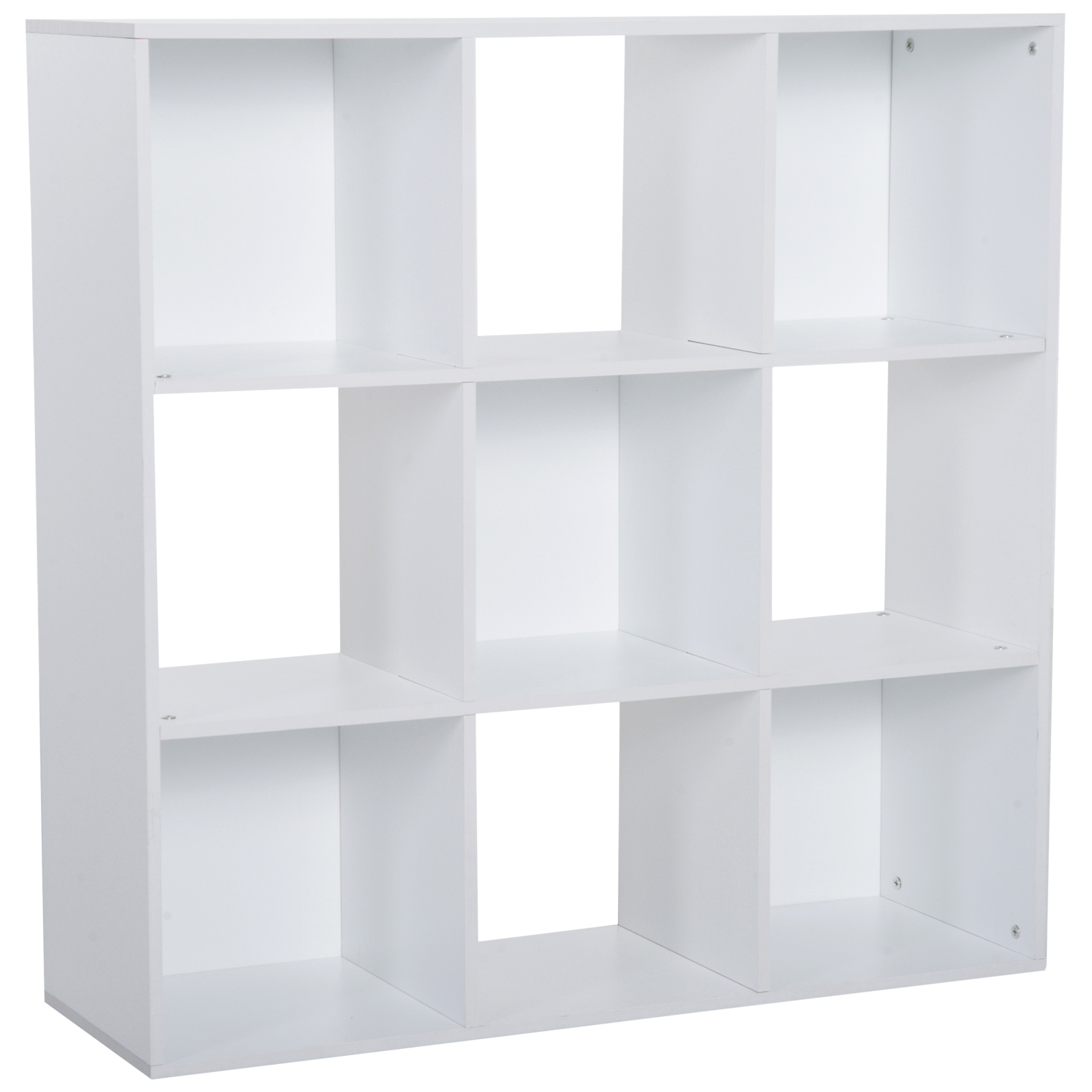3-tier 9 Cubes Storage Unit Particle Board Cabinet Bookcase Organiser Home Office Shelves White - Life Essentials