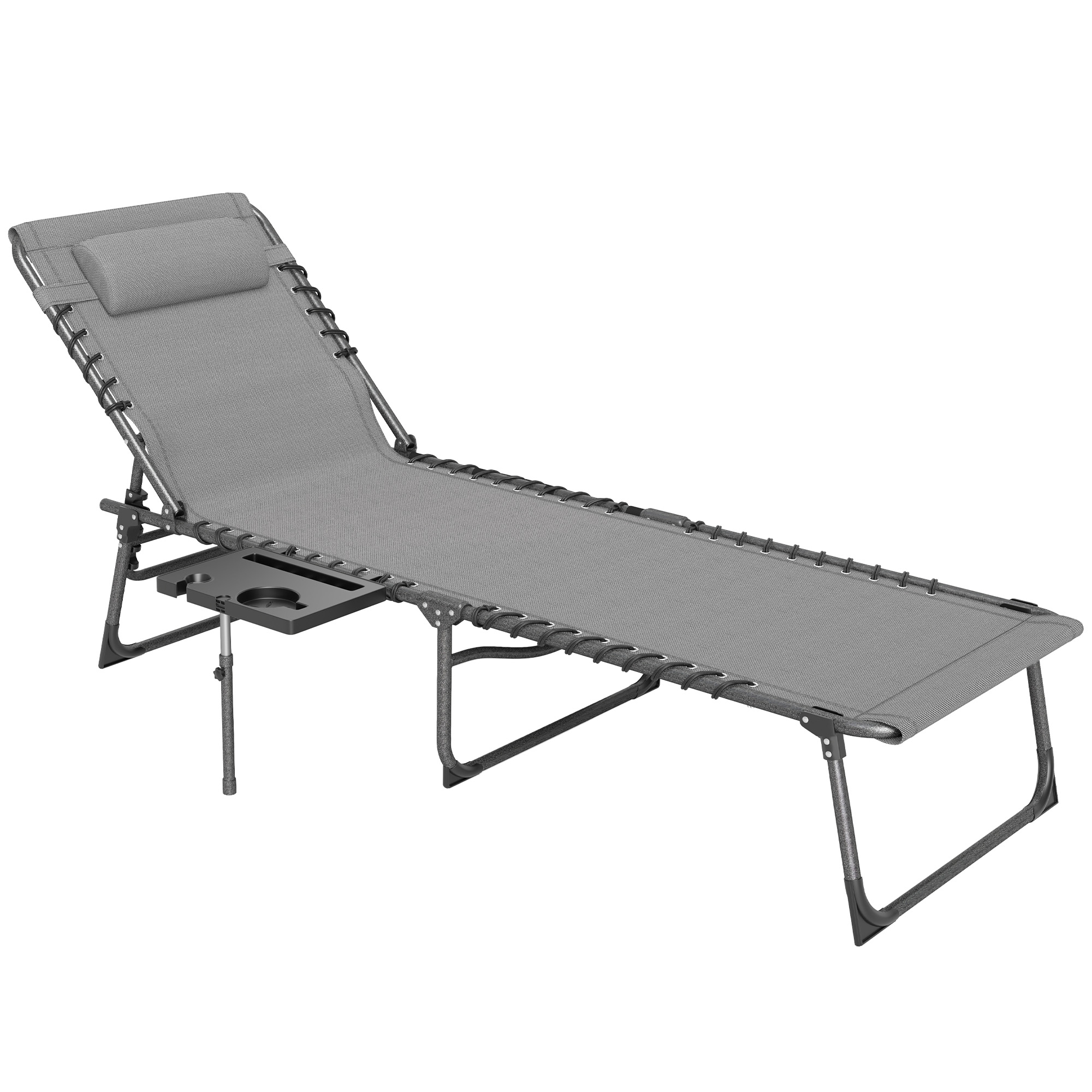 SUNVISTA Five-Position Reclining Sun Lounger - Grey - Life Essentials