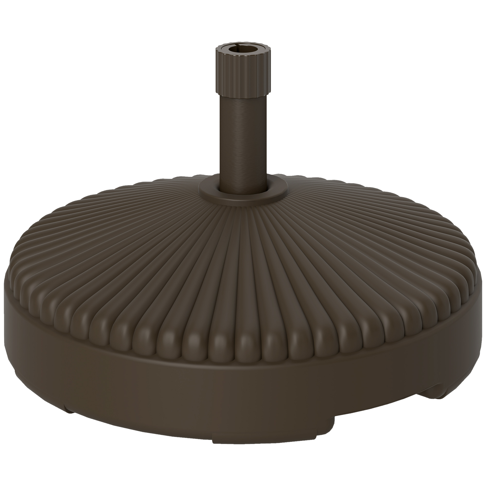 SUNVISTA Garden Parasol Base Holder, 28kg Sand Filled, 23kg Water Filled, Sun Umbrella Base Outdoor Umbrella Stand Weight, Brown - Life Essentials