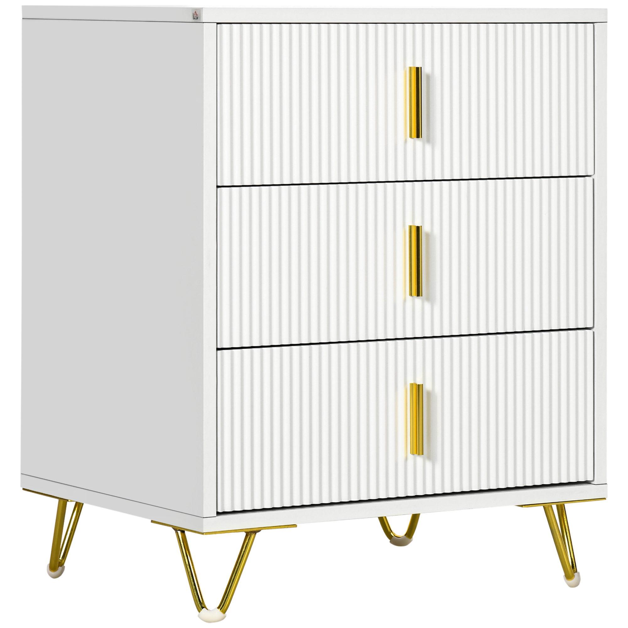 HERON I White Chest of Drawers - Small-sized, 3 Drawers - Life Essentials