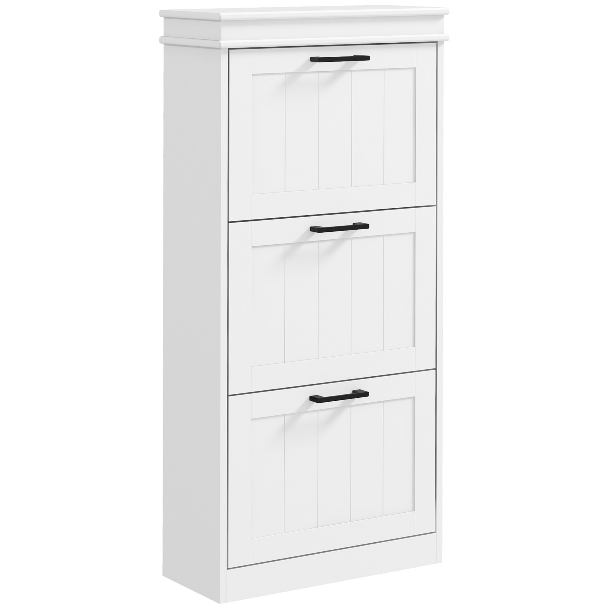 Scott Minimalistic Shoe Storage Cabinet with 3 Drawers - White - Life Essentials