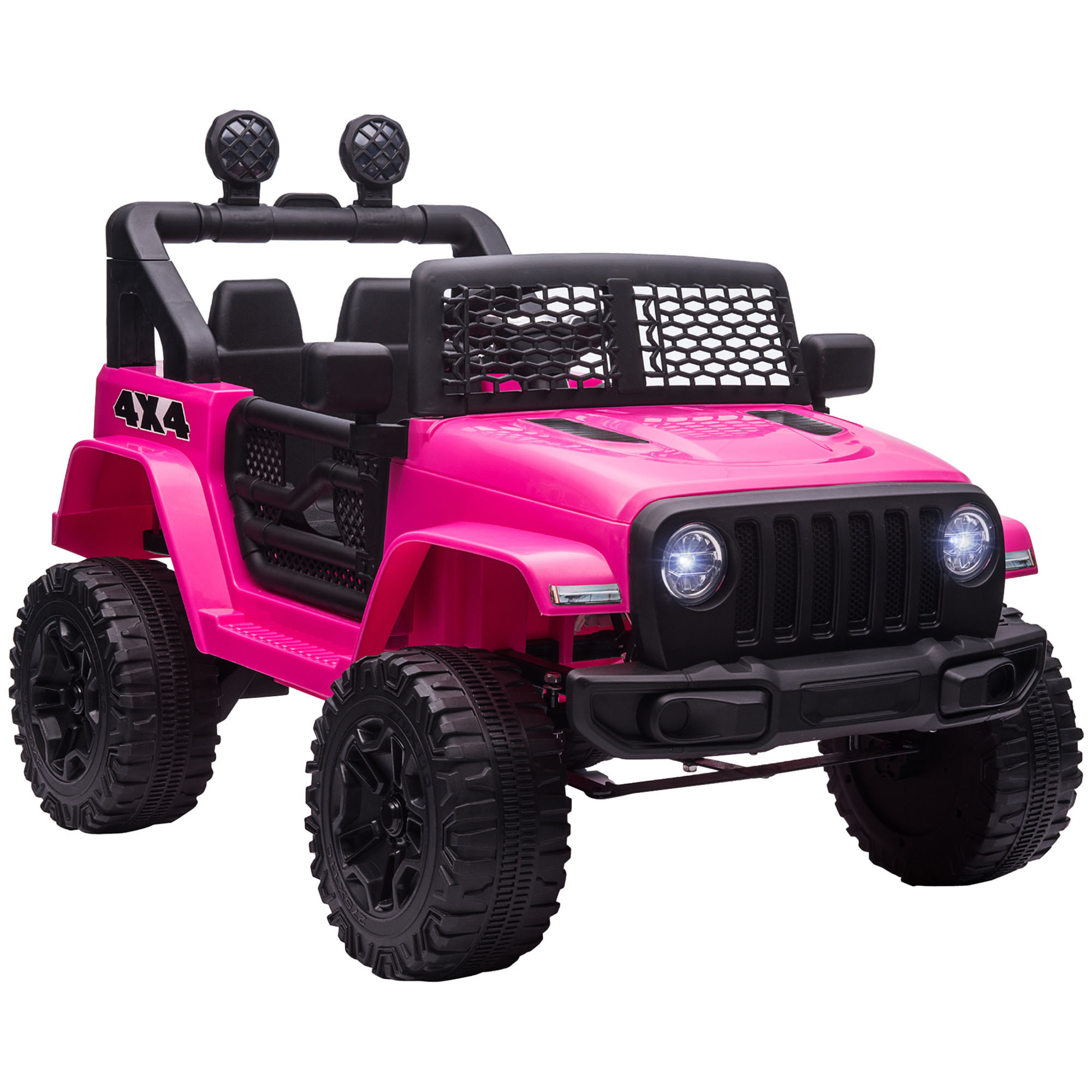 12V Battery-powered 2 Motors Kids Electric Ride On Car Truck Off-road Toy with Parental Remote Control Horn Lights Suspension Wheels Pink - Life 