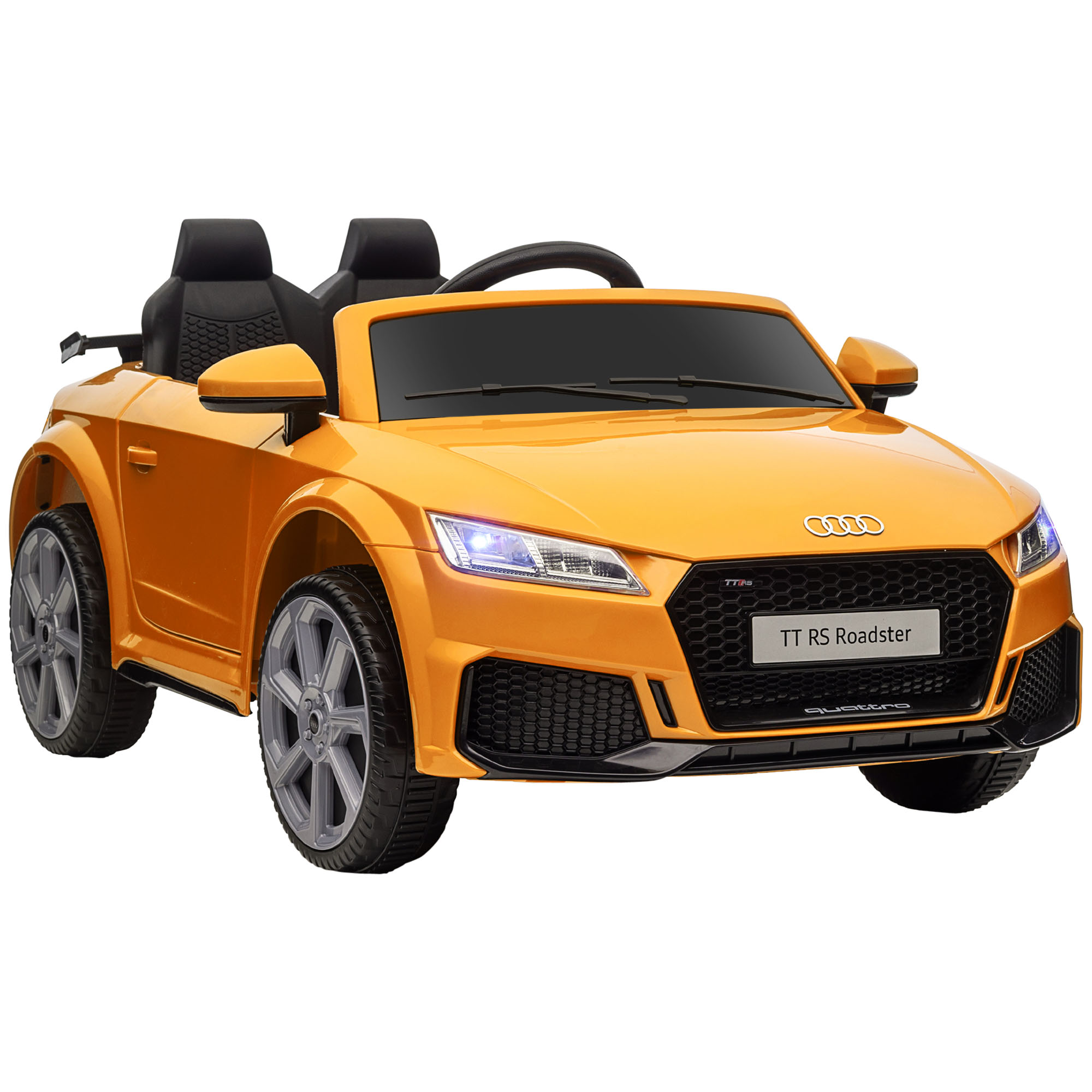 12V Kids Licensed Audi TT RS Ride On Car With Remote Suspension Headlights and MP3 Player - Yellow - Life Essentials