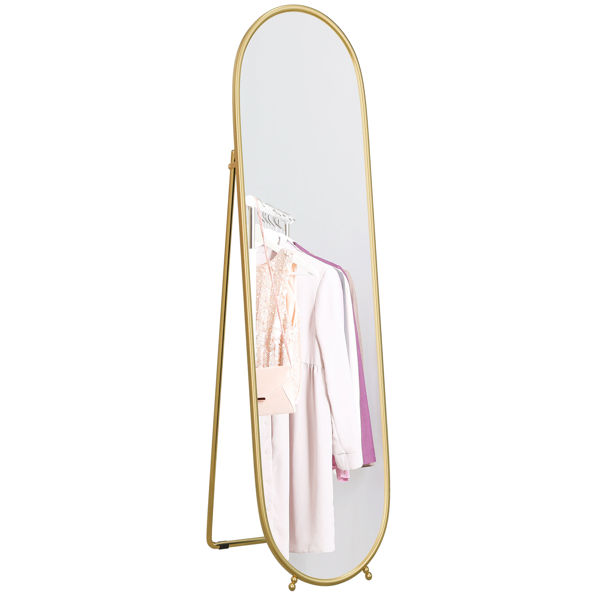 Scott Support Frame Full Length Mirror 40 x 160cm Floor Standing - Gold - Life Essentials