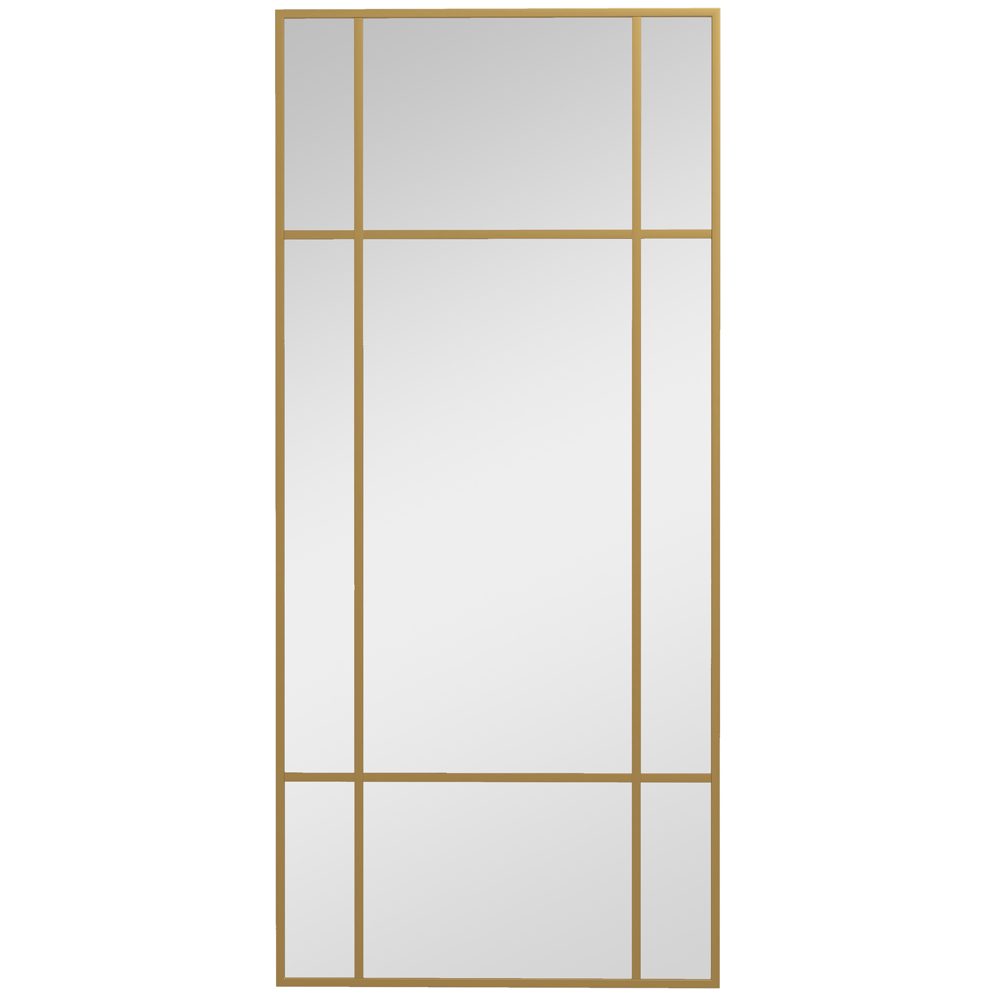 Scott Rectangle Wall Mirror Window Style Vanity Mirror with Metal Frame - Black - Life Essentials