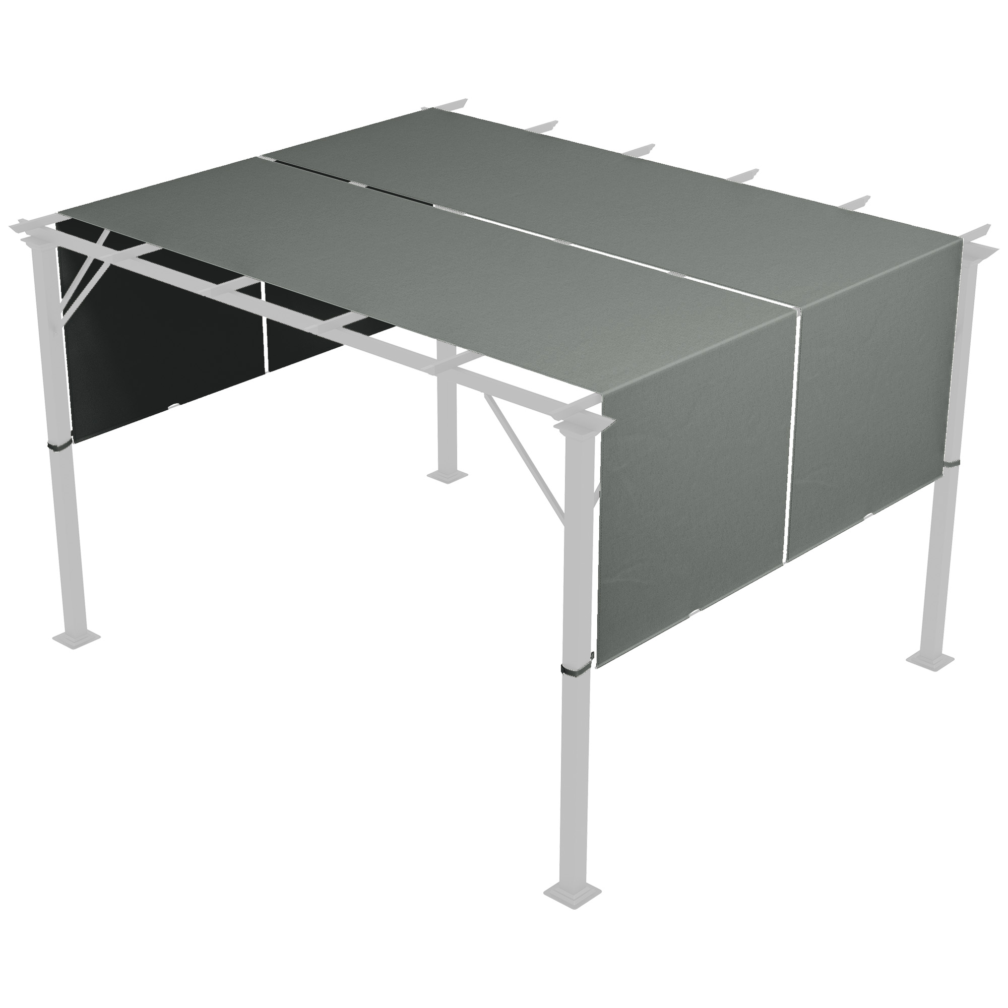2 Pcs UV Protection Pergola Replacement Canopy, Pergola Shade Cover, Easy to Install, for 3 x 3(m) Pergola, Dark Grey - Life Essentials