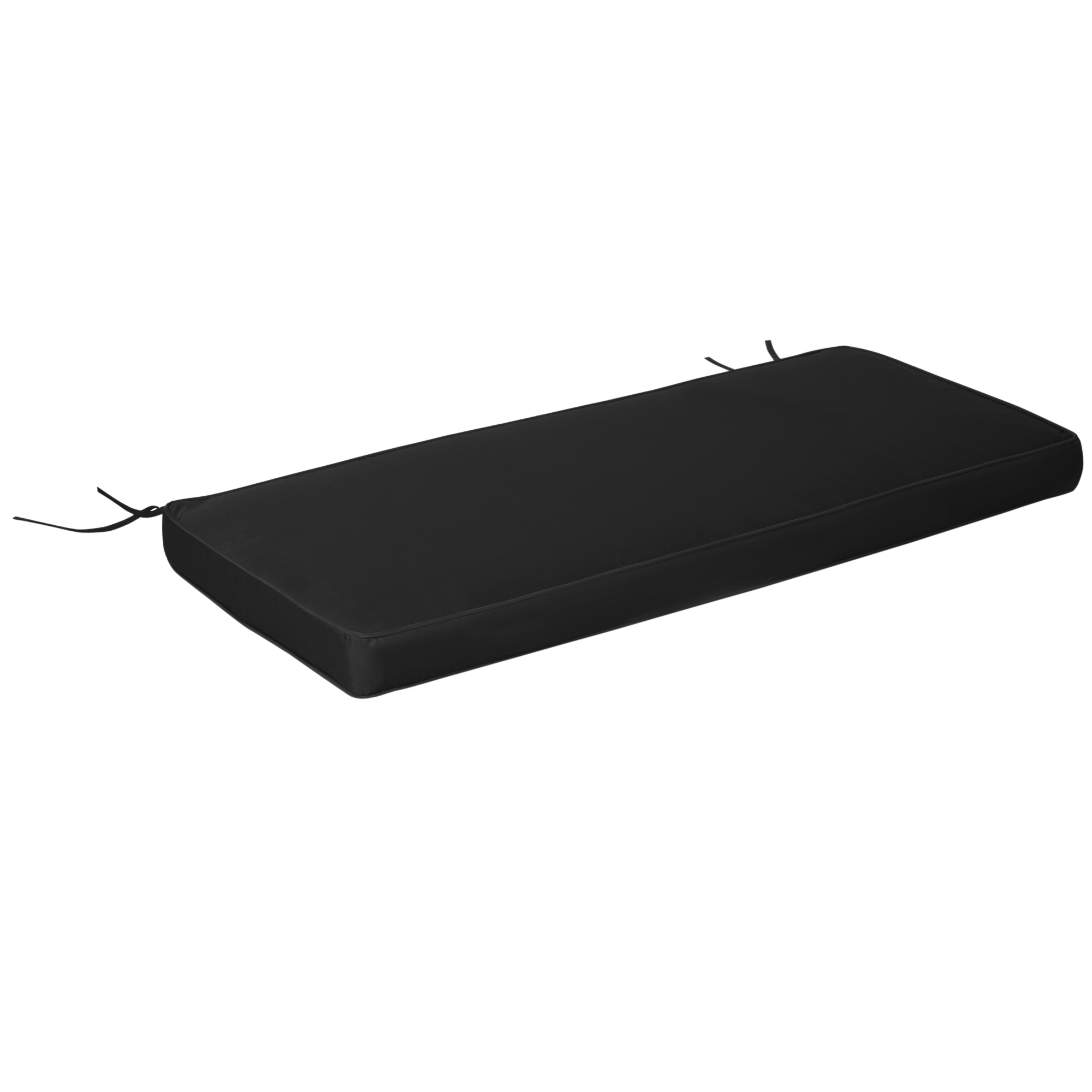 Garden Bench Cushion 2 Seater Loveseat Seat Pad for Patio Swing Furniture for Indoor & Outdoor Use, 120 x 50 x 8 cm, Black - Life Essentials