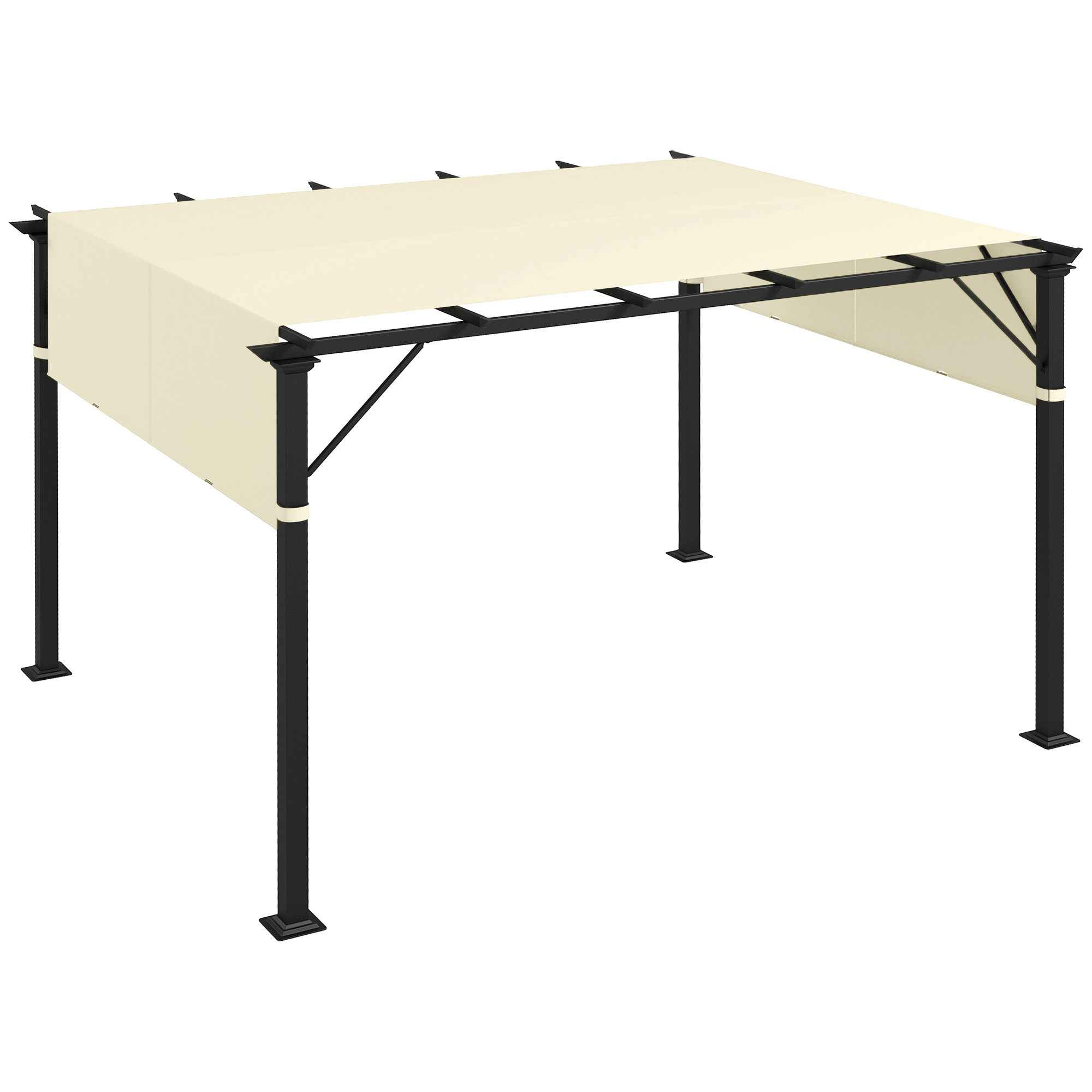 2 Pcs UV Protection Pergola Replacement Canopy, Pergola Shade Cover, Easy to Install, for 3 x 3(m) Pergola, Cream White - Life Essentials