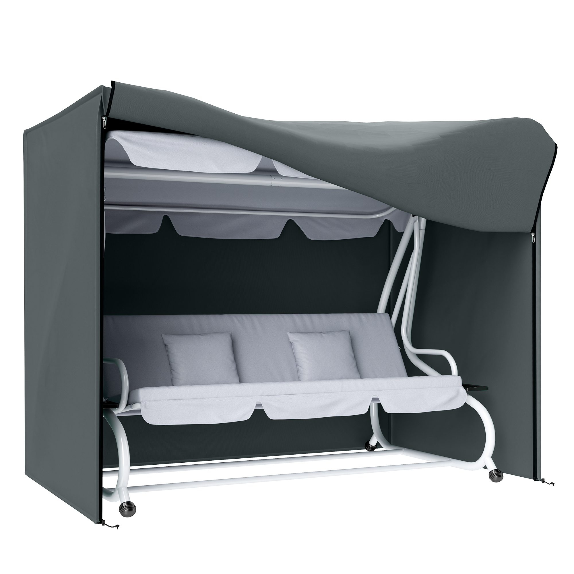 SUNVISTA 220 x 125cm Three-Seater Swing Chair Protective Cover - Grey - Life Essentials