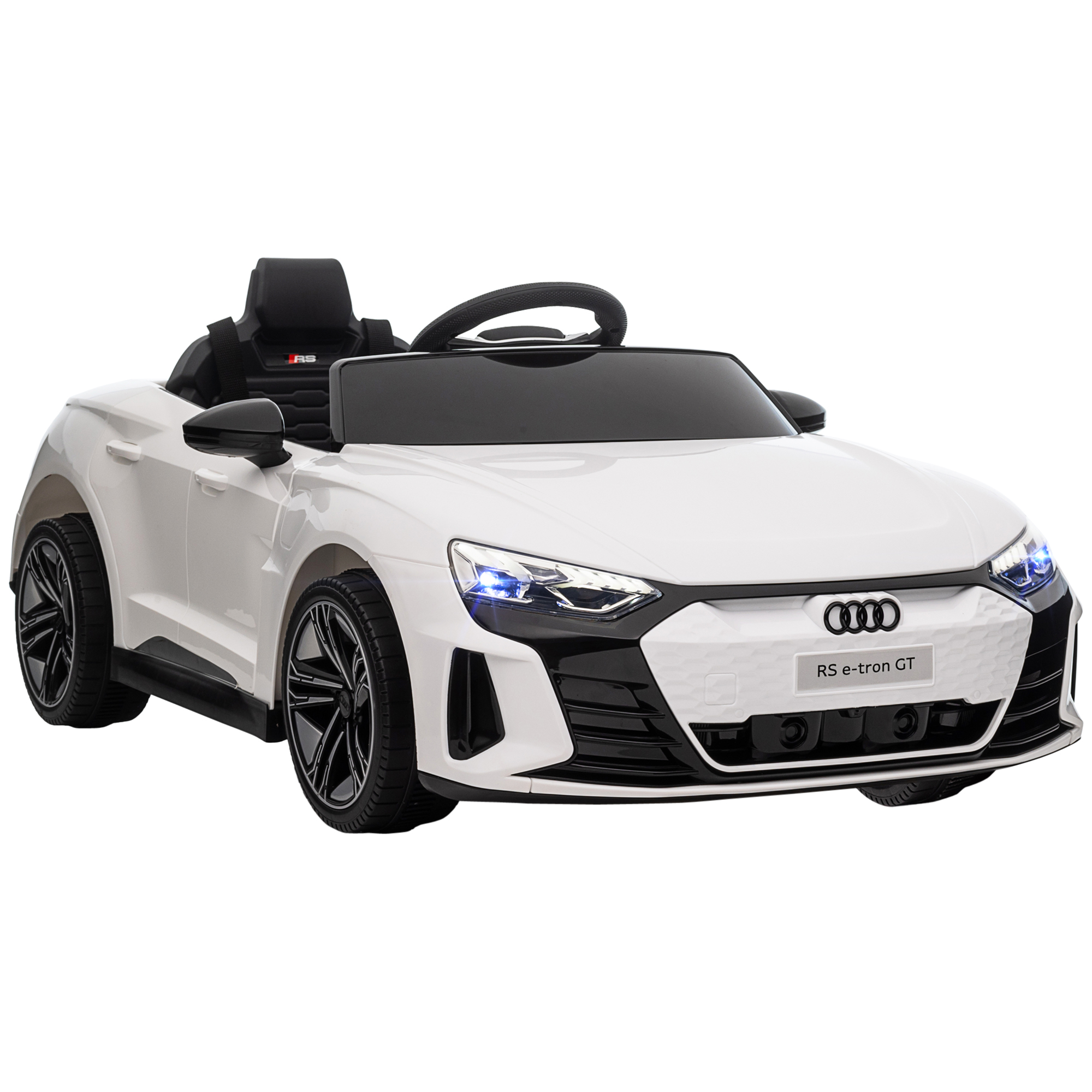 Audi Licensed Kids Electric Ride On Car with Parental Remote Control, 12V Battery Powered Toy with Suspension System, Lights, Music, White - Life 