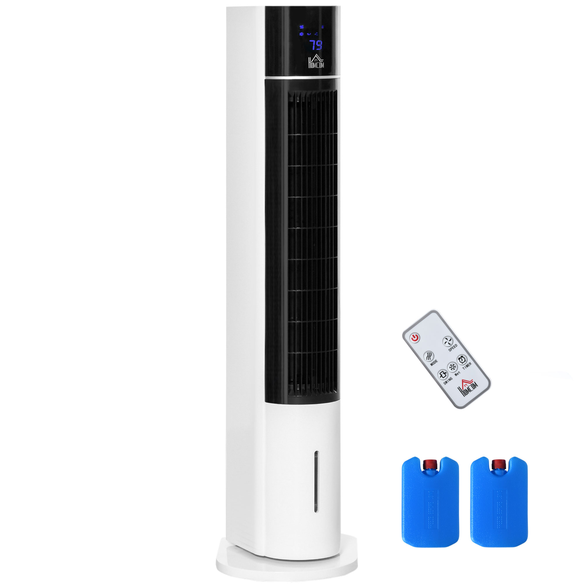 41" Bladeless Air Cooler, Evaporative Ice Cooling Tower Fan Water Conditioner Humidifier Unit w/ 3 Modes, Remote Controller, Timer - Life Essentials