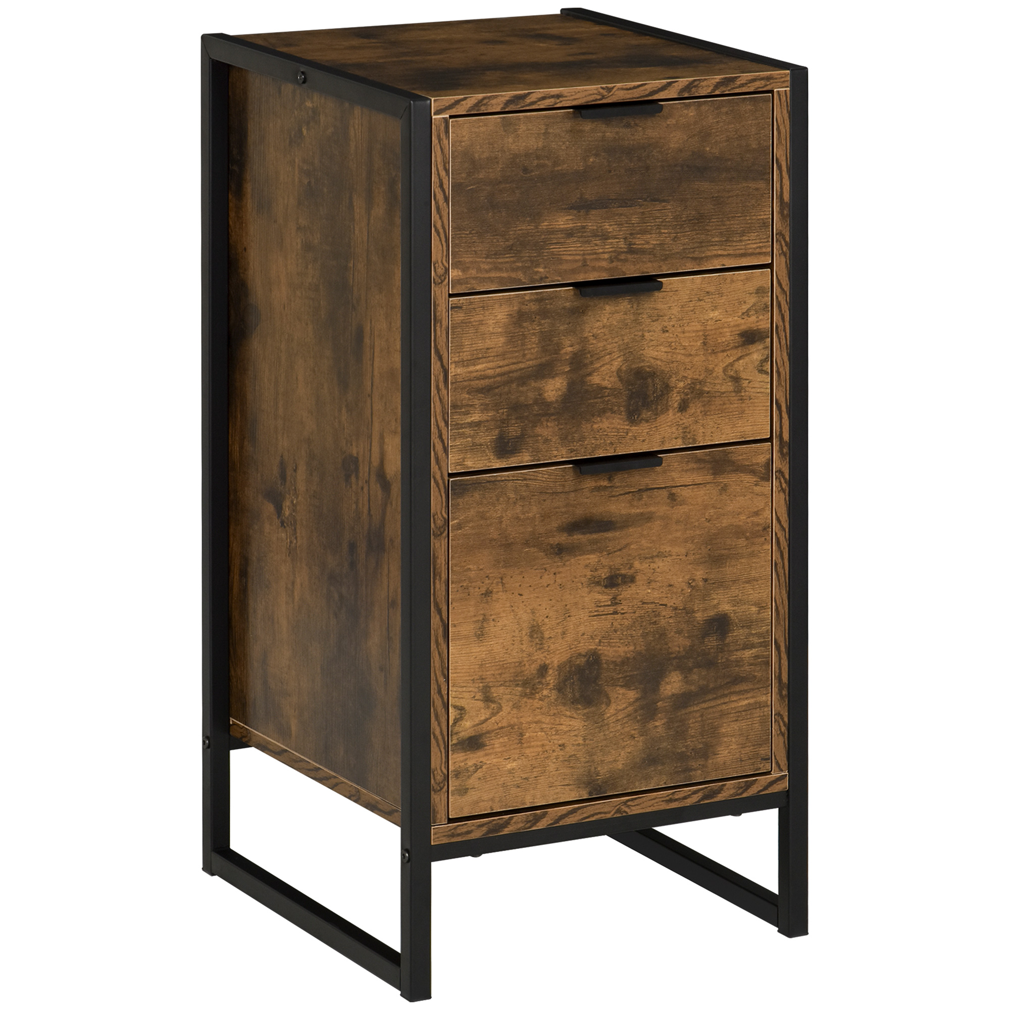 HERON Oak Finish Chest of Drawers - Tallboy, Small-sized, 3 Drawers - Life Essentials