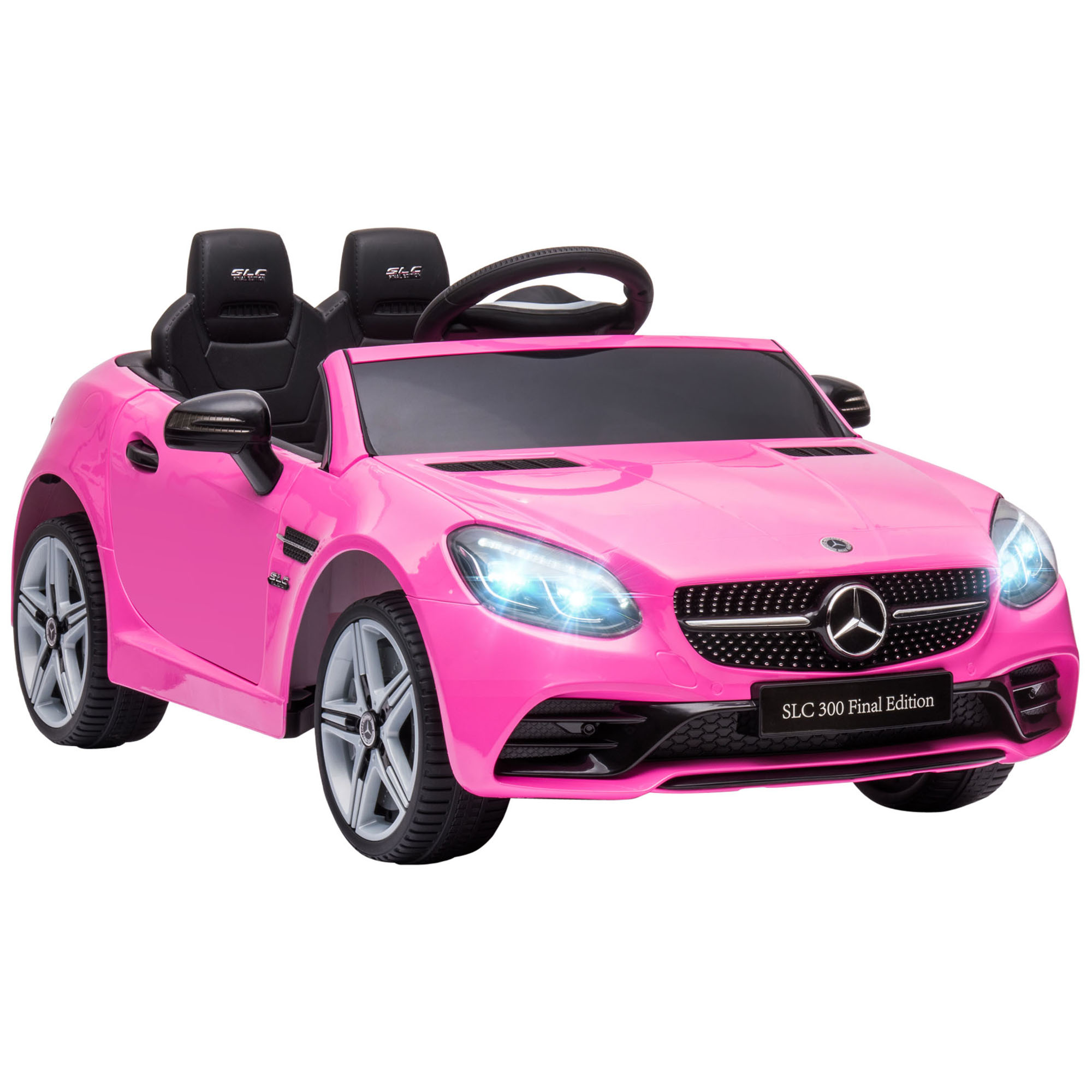 AIYAPLAY Mercedes Benz SLC 300 Licensed 12V Kids Electric Ride On Car with Parental Remote Two Motor Music Light Suspension Wheel for 3-6 Years Pink -