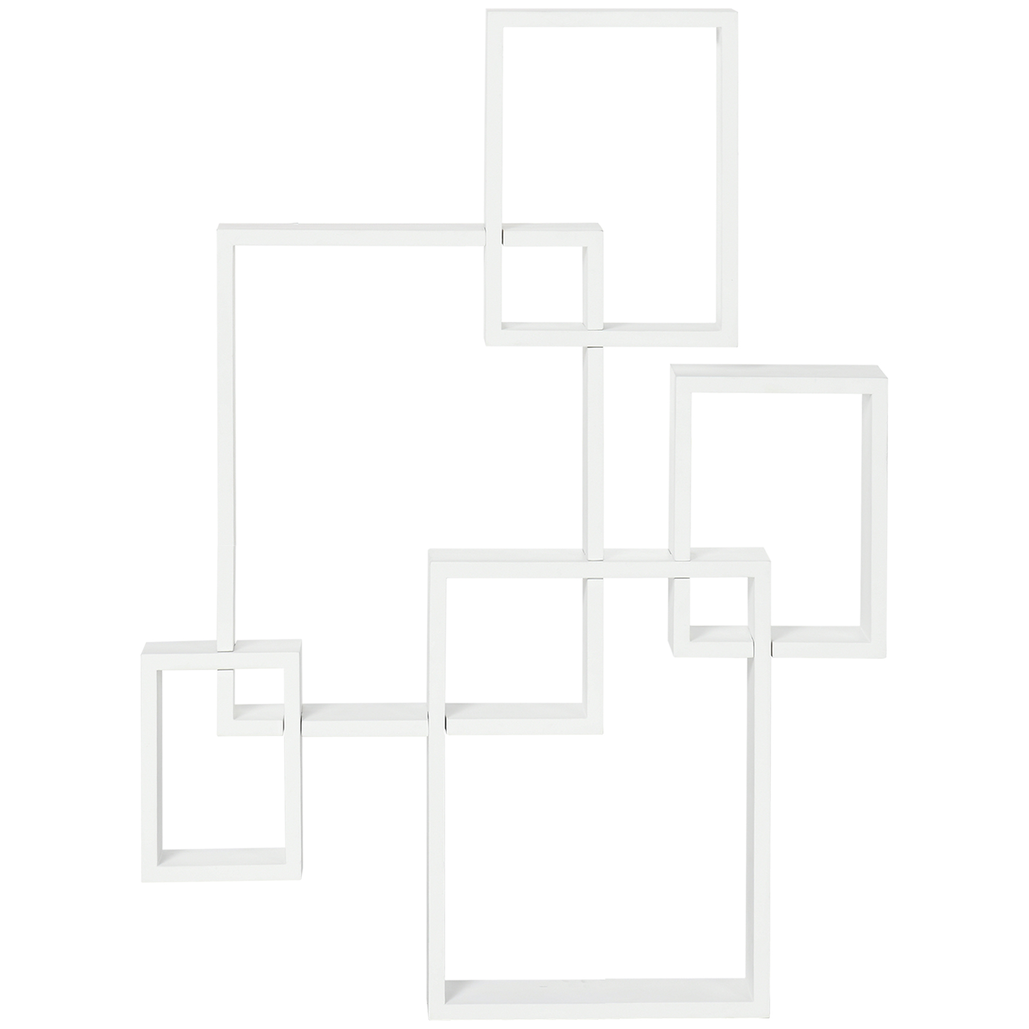 Floating Shelves, Wall Mounted Interlocking Cube Shelves, Display Wall Shelf for Living Room, Bedroom, Hallways, White - Life Essentials
