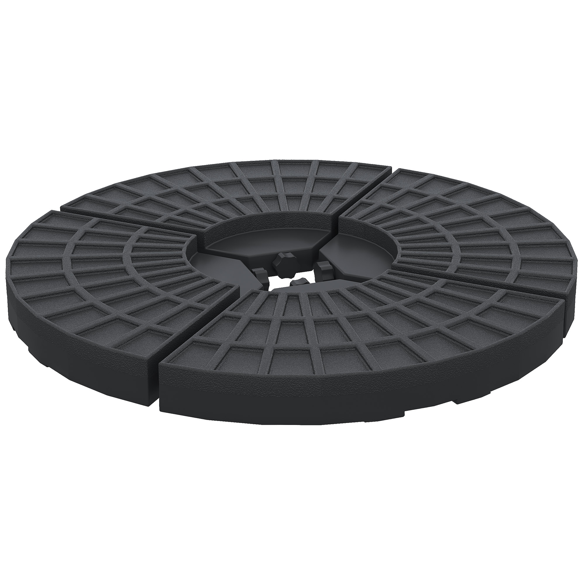 4 PCs Portable Round Parasol Base Umbrella Cross Stand Weights Holder Sand or Water Filled Outdoor Garden Patio - Life Essentials