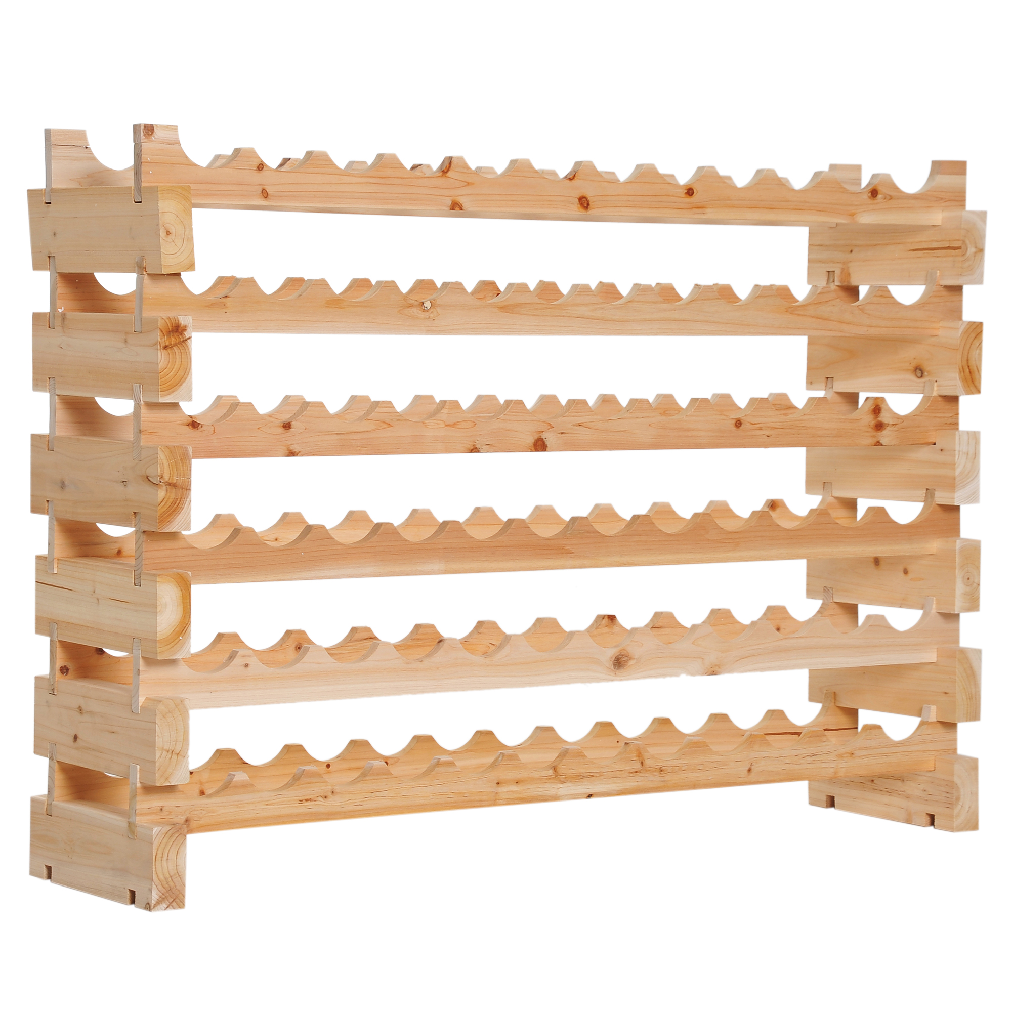 Wooden Wine Rack 6 Tier Shelf for 72 Bottles Shelving Storage Holder - Life Essentials