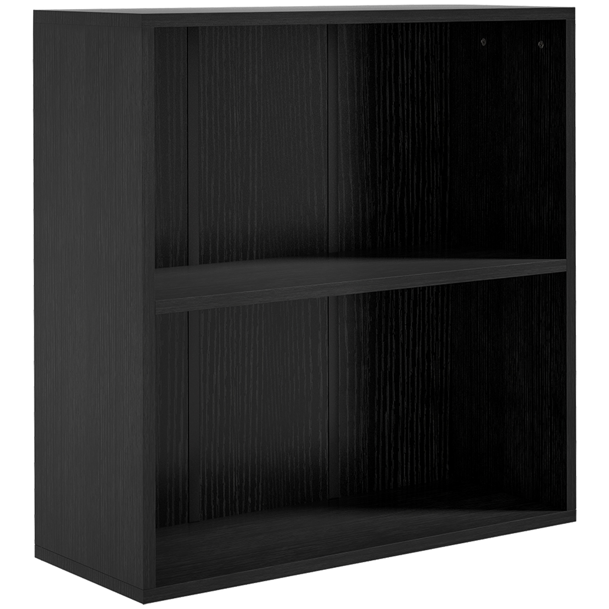 Scott 2 Tier Bookshelf with Adjustable Shelf - Black - Life Essentials