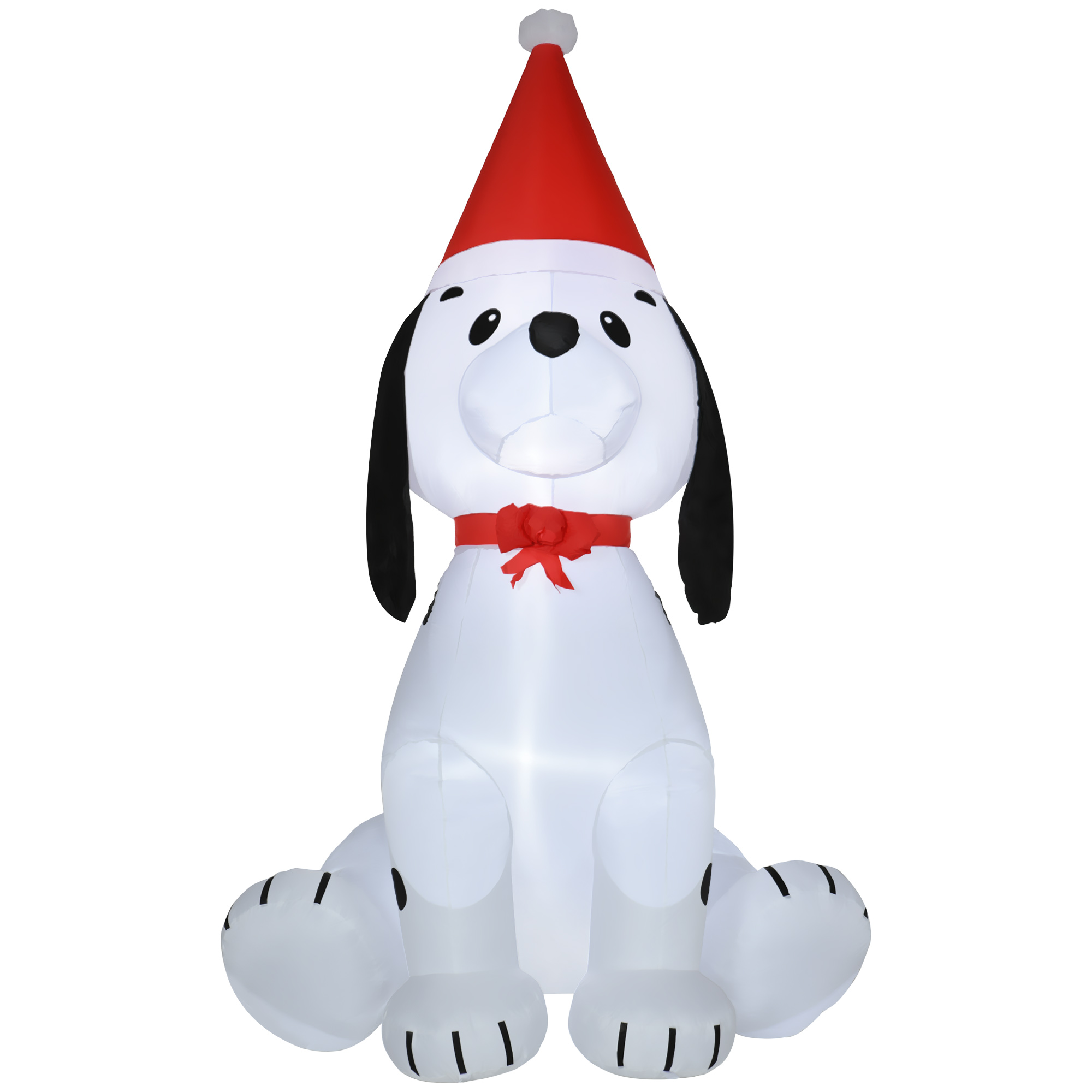 Debbie 1.8m Inflatable Christmas Puppy Dog Wearing Santa Hat Lighted Outdoor Decoration Blow Up Decor for Holiday Indoor - Life Essentials