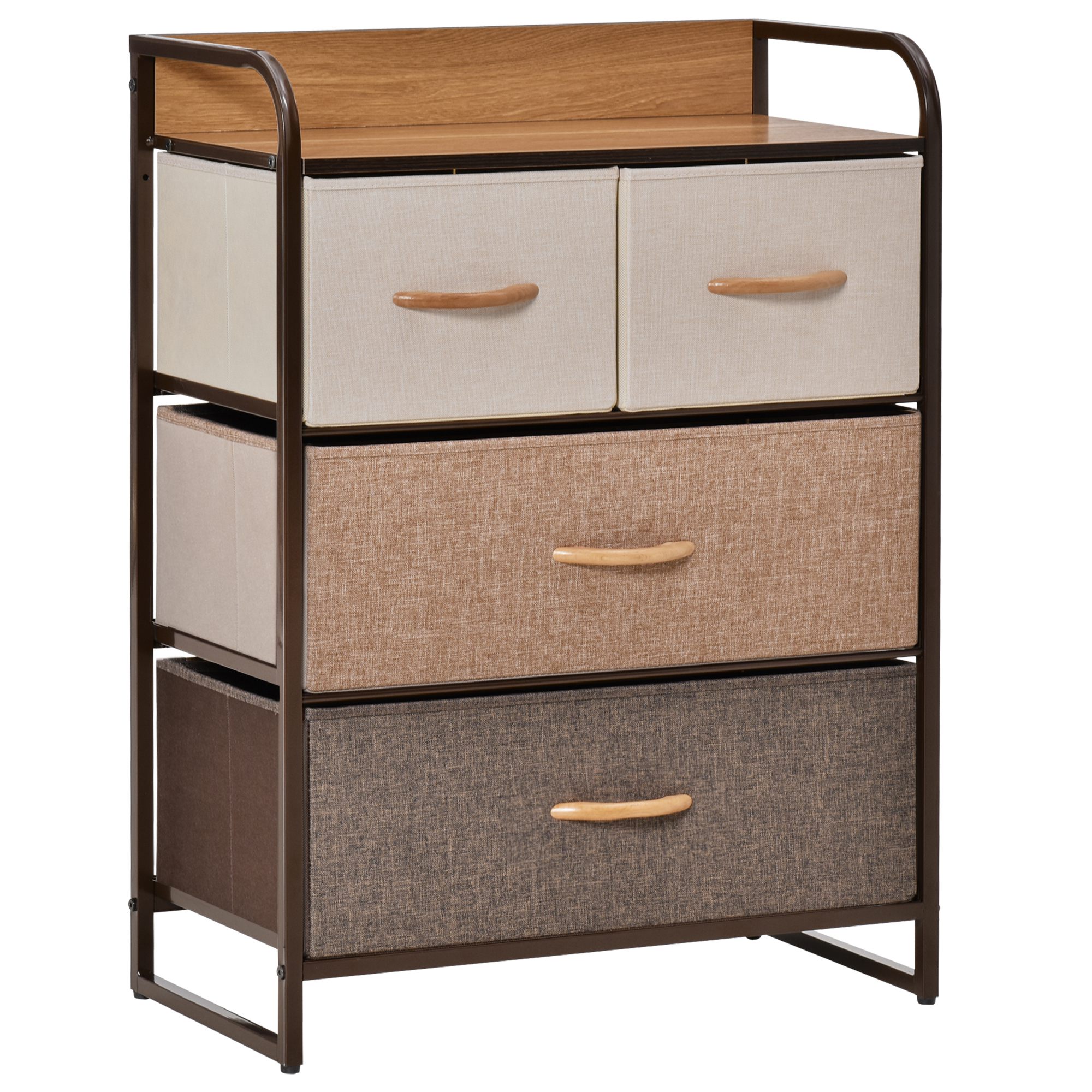 VELVEXA Multi Colour Chest of Drawers - Medium-sized, 4 Drawers, Fabric - Life Essentials
