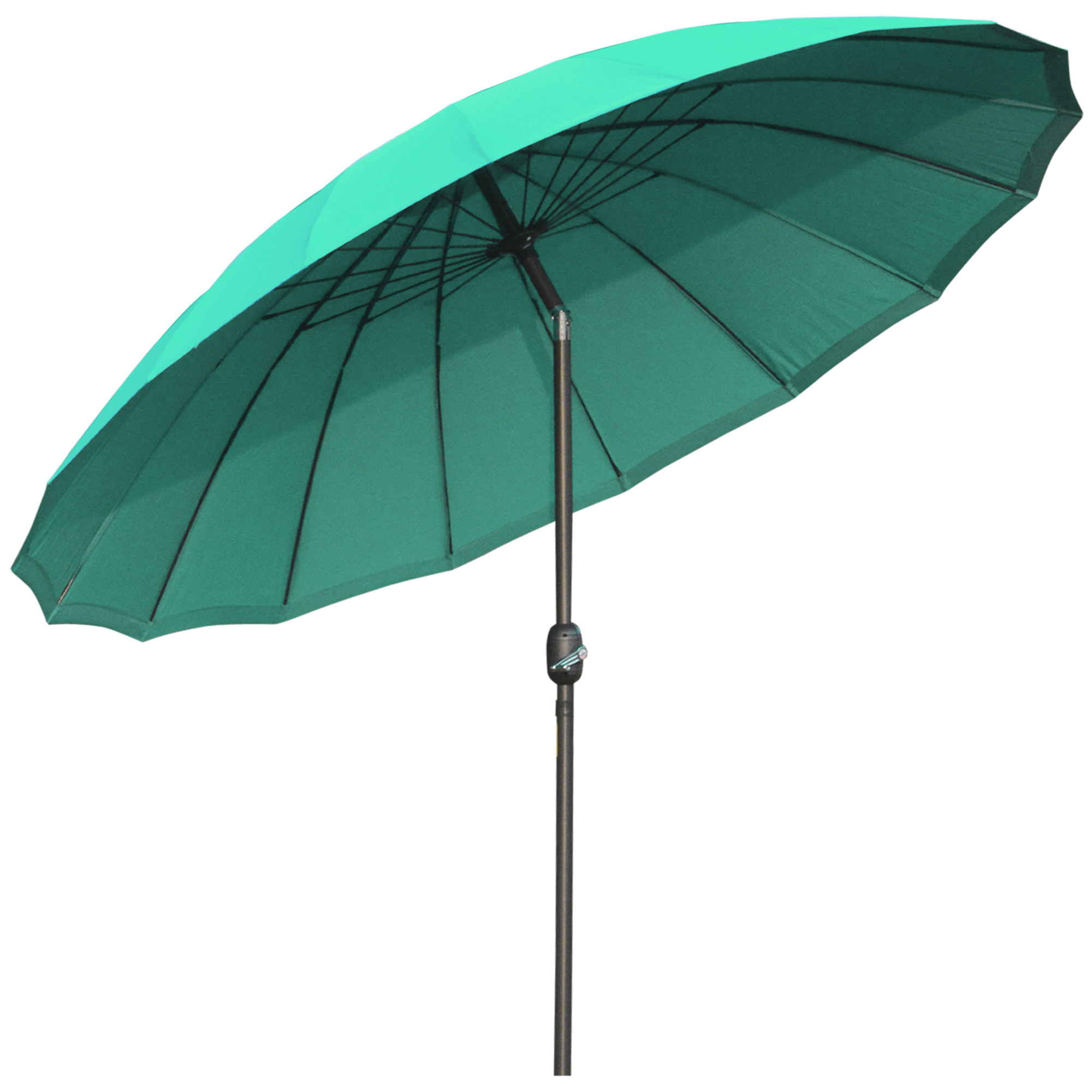 ?255cm Patio Parasol Umbrella Outdoor Market Table Parasol with Push Button Tilt Crank and Sturdy Ribs for Garden Lawn Backyard Pool Green - Life 
