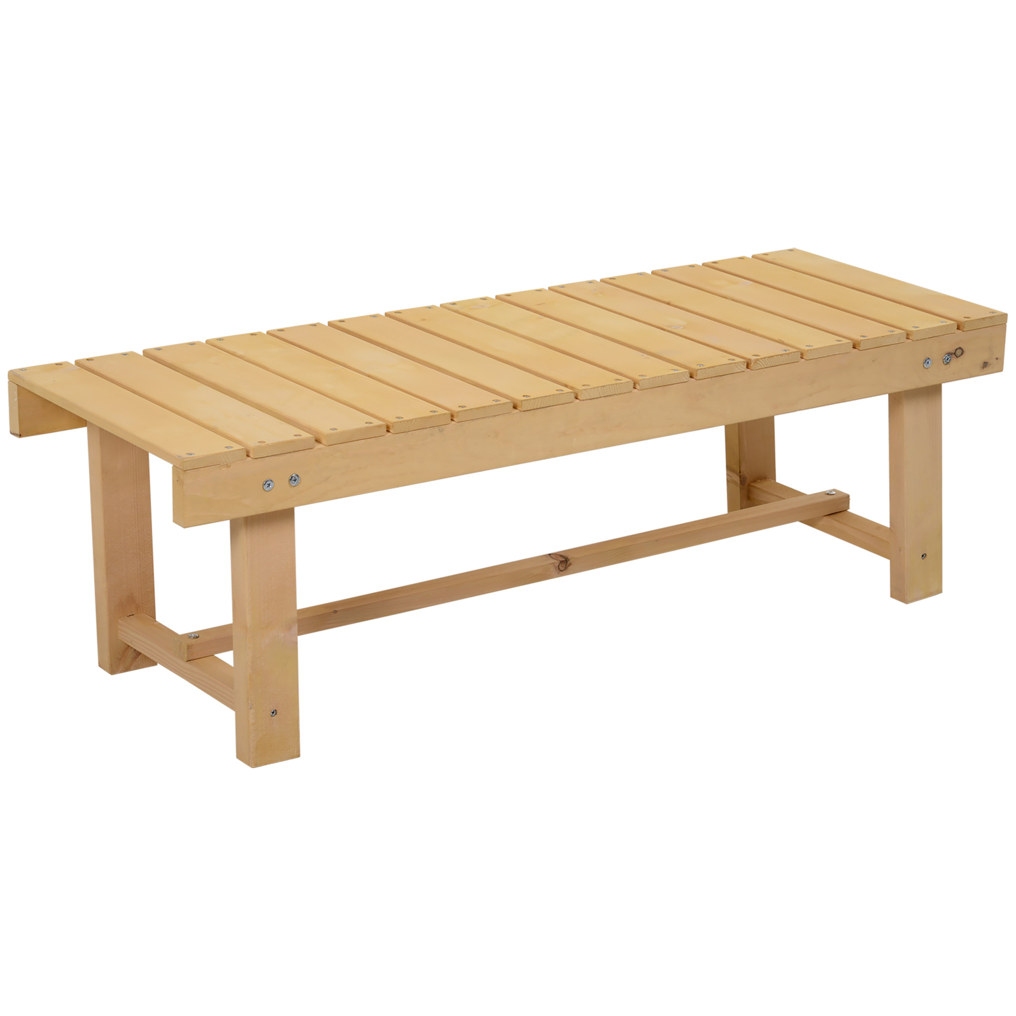2-seater Outdoor Indoor Garden Wooden Bench Patio Loveseat Fir 110L x 38W cm (3pc) - Life Essentials