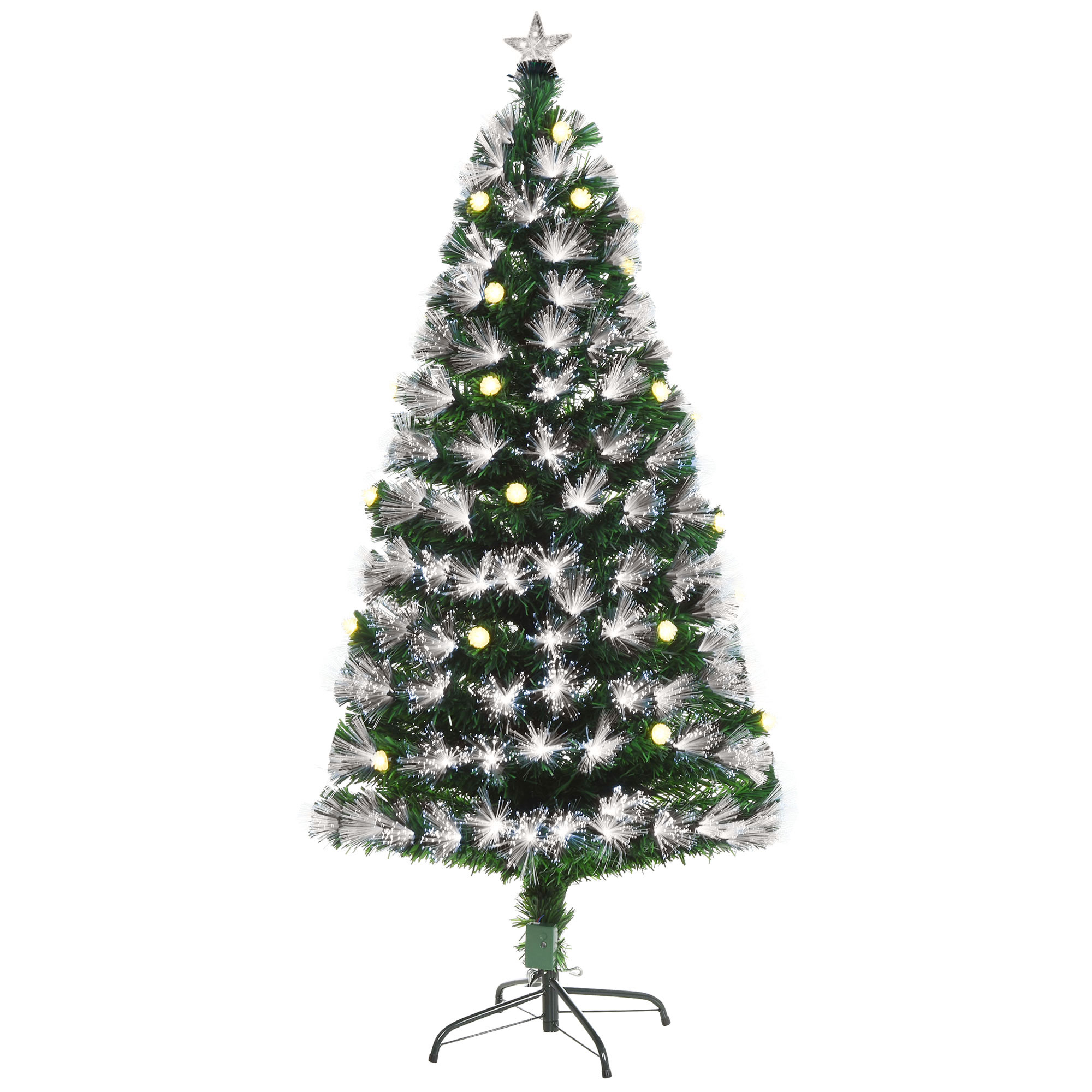 Debbie 5ft White Light Artificial Christmas Tree with 180 LEDs Star Topper Tri-Base Full Bodied - Green - Life Essentials