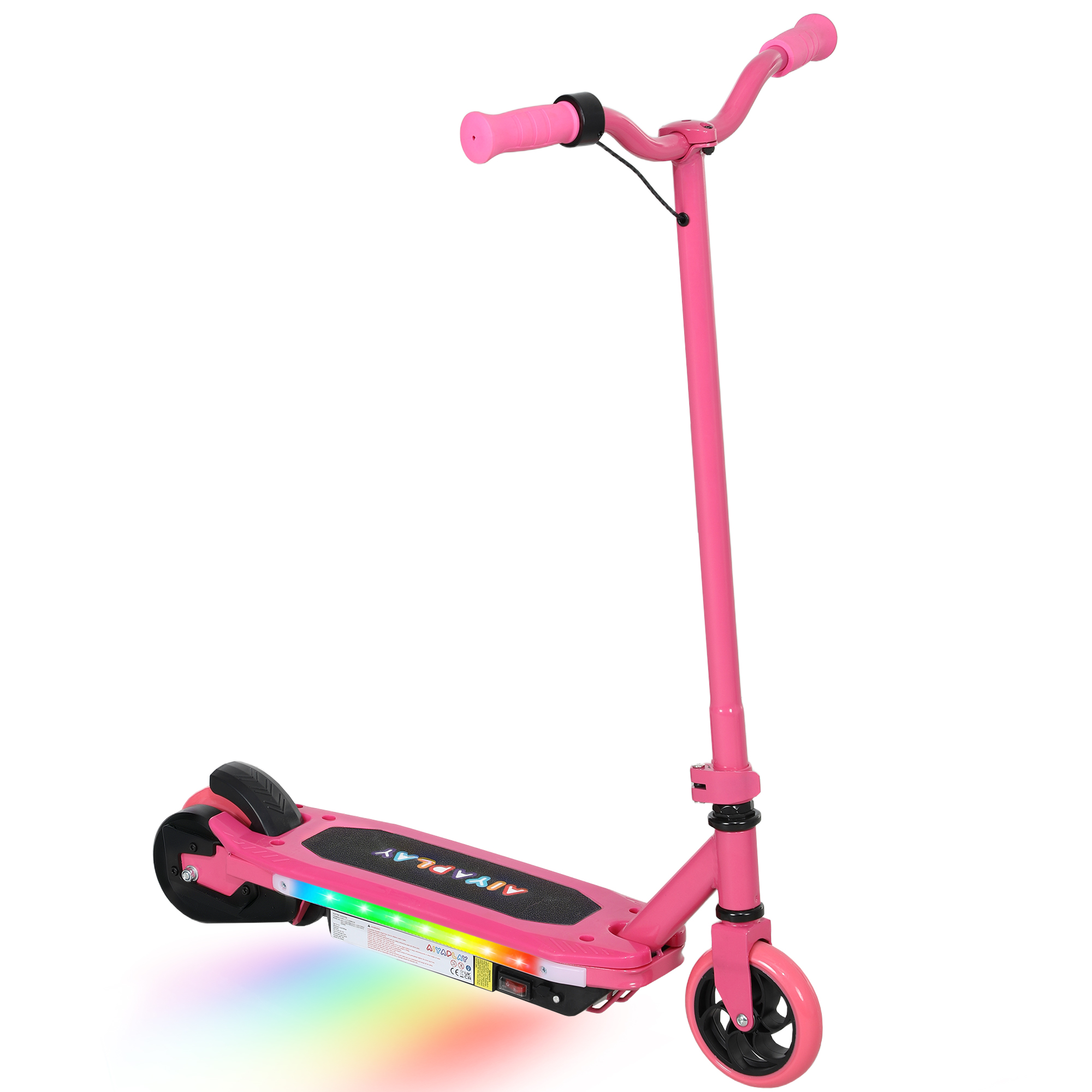 AIVAGO Electric Scooter for Ages 6-14, with Colourful Light and Electric Brake, Electric Scooter E Scooter, Up to 10 KM/H & 8 KM, Pink - Life 