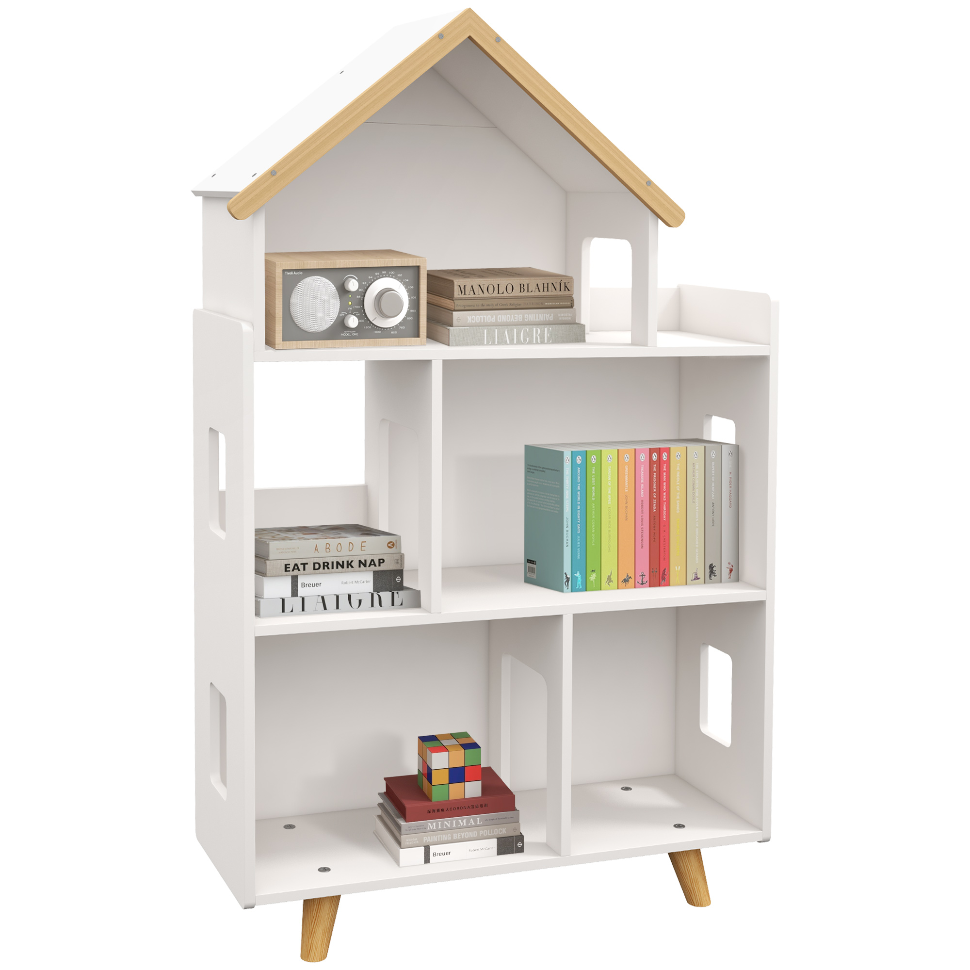 ZONEKIZ 3 Tier Toy Storage Shelf with 6 Cubby White - Life Essentials