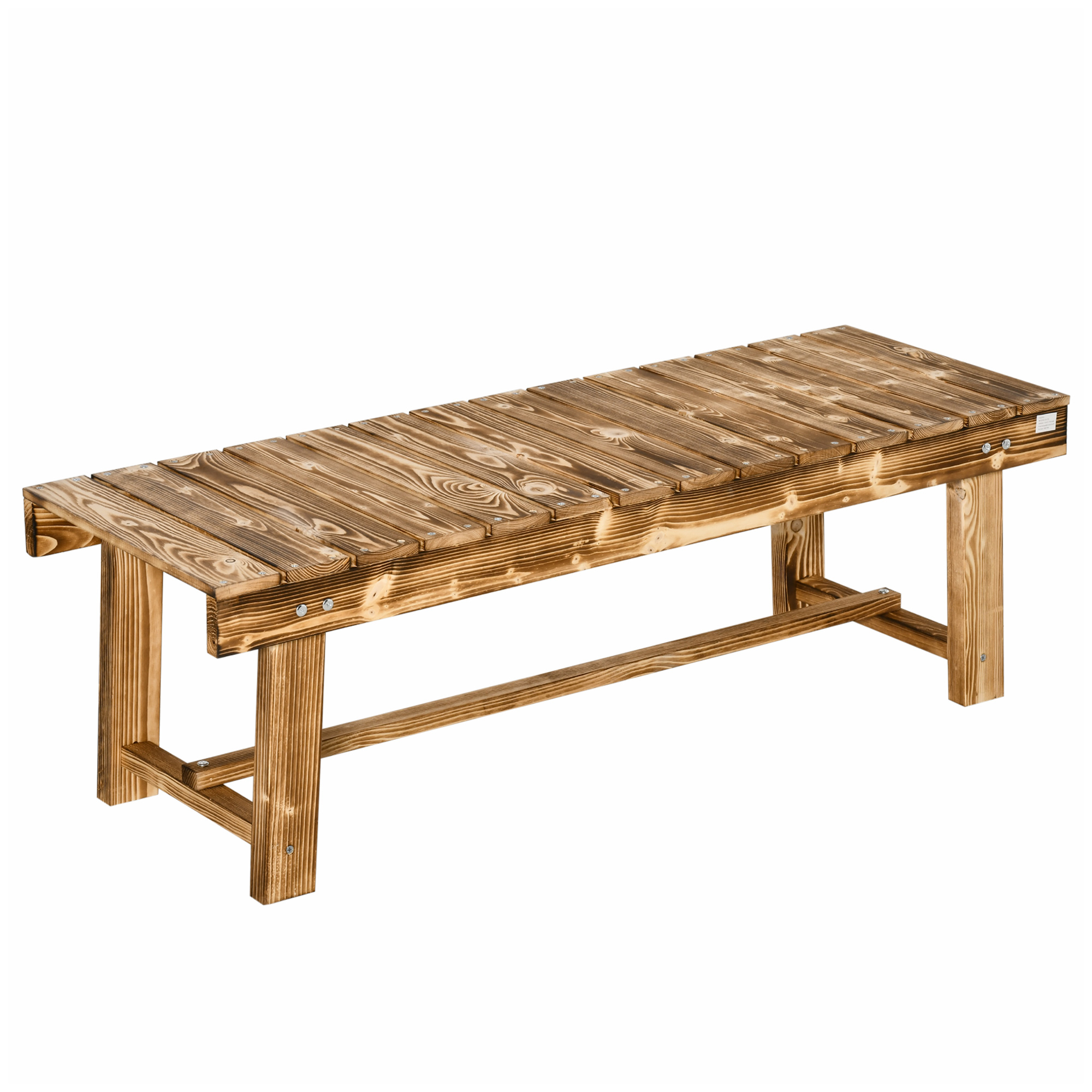 2-seater Outdoor Indoor Garden Wooden Bench Patio Loveseat Fir 110L x 38W x 35H cm Carbonised - Life Essentials