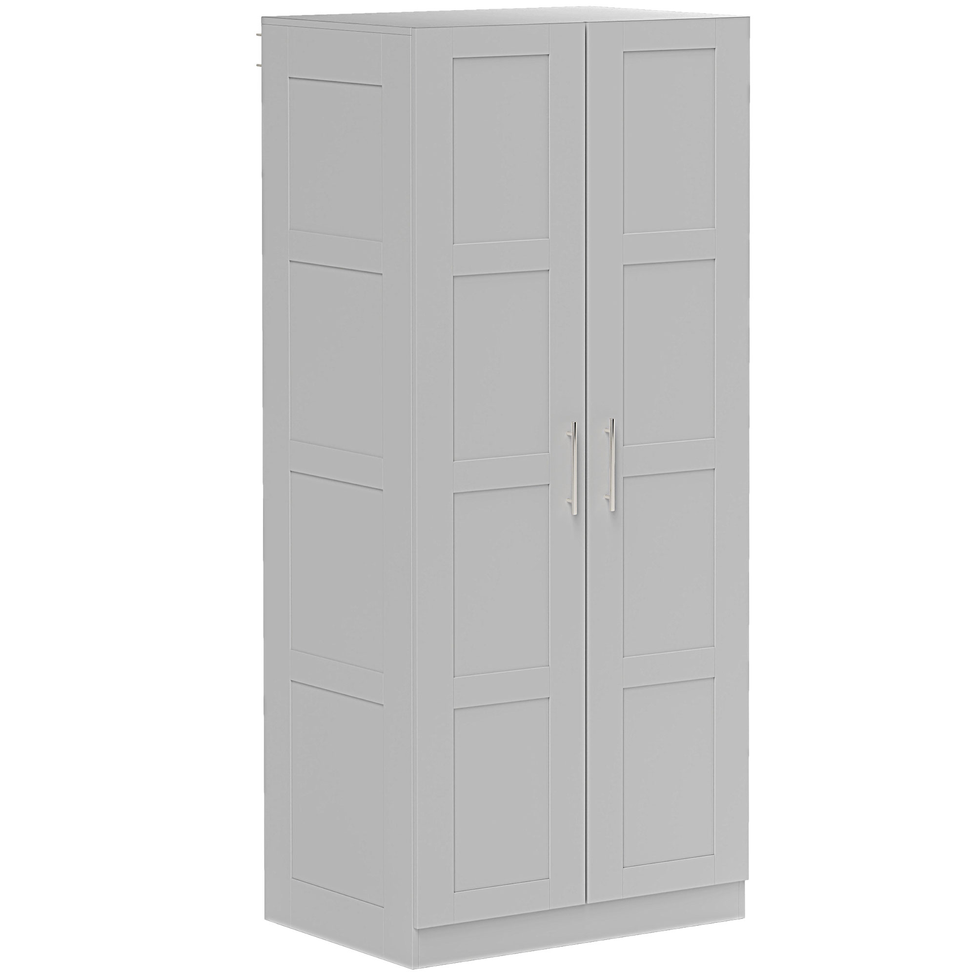 ELWAR 2 Door Wardrobe Grey - 80cm - Life Essentials
