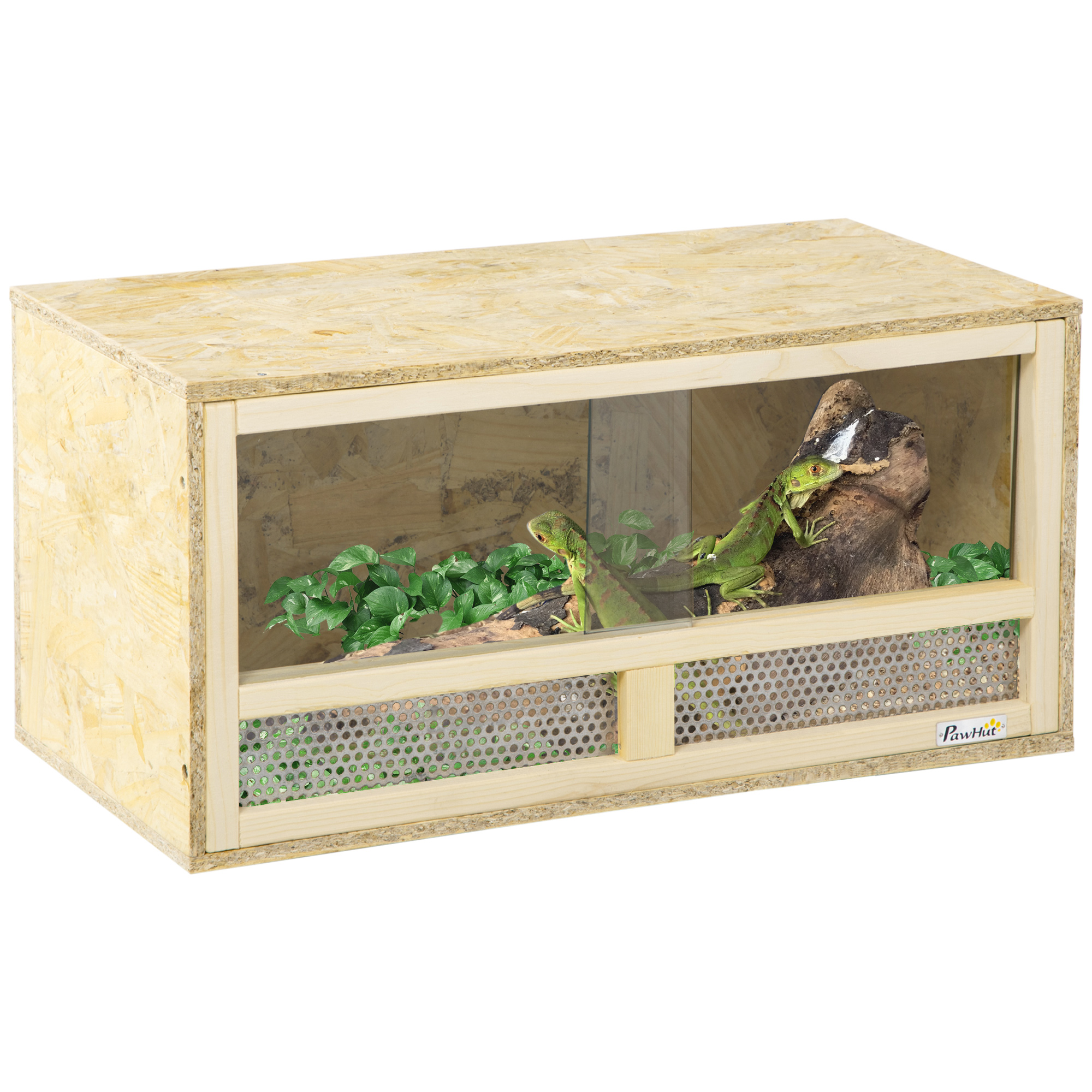 Reptile Terrarium Vivarium, Climbing Pet Containers, Reptile Habitat with Sliding Doors, Breathable Mesh, Easy to Install, for Lizards - Life 