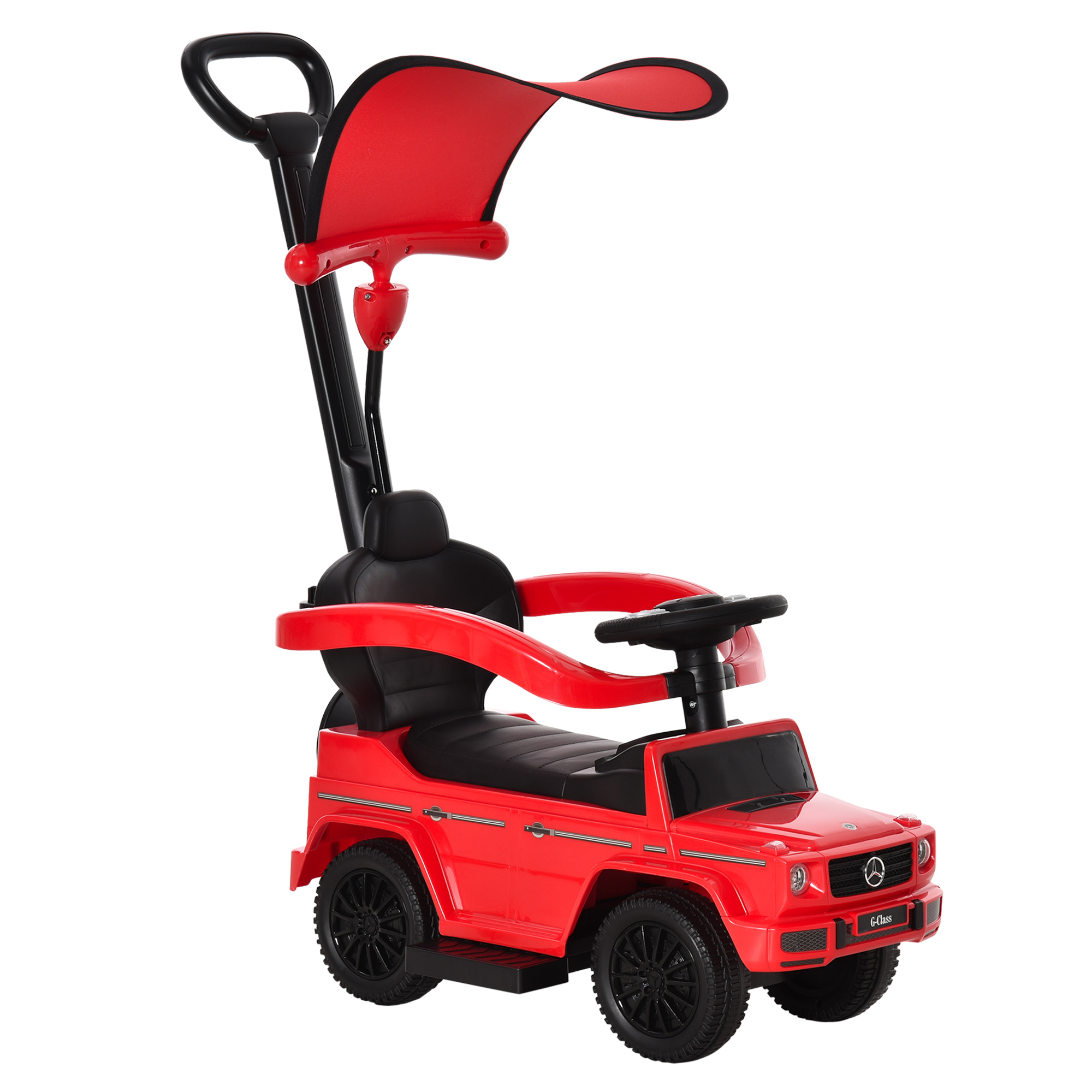Compatible Kids Children's Ride-On Push Along Car Sliding Walker Mercedes-Benz G350 Licensed Floor Slider Vehicle with Steering Wheel Red - Life 