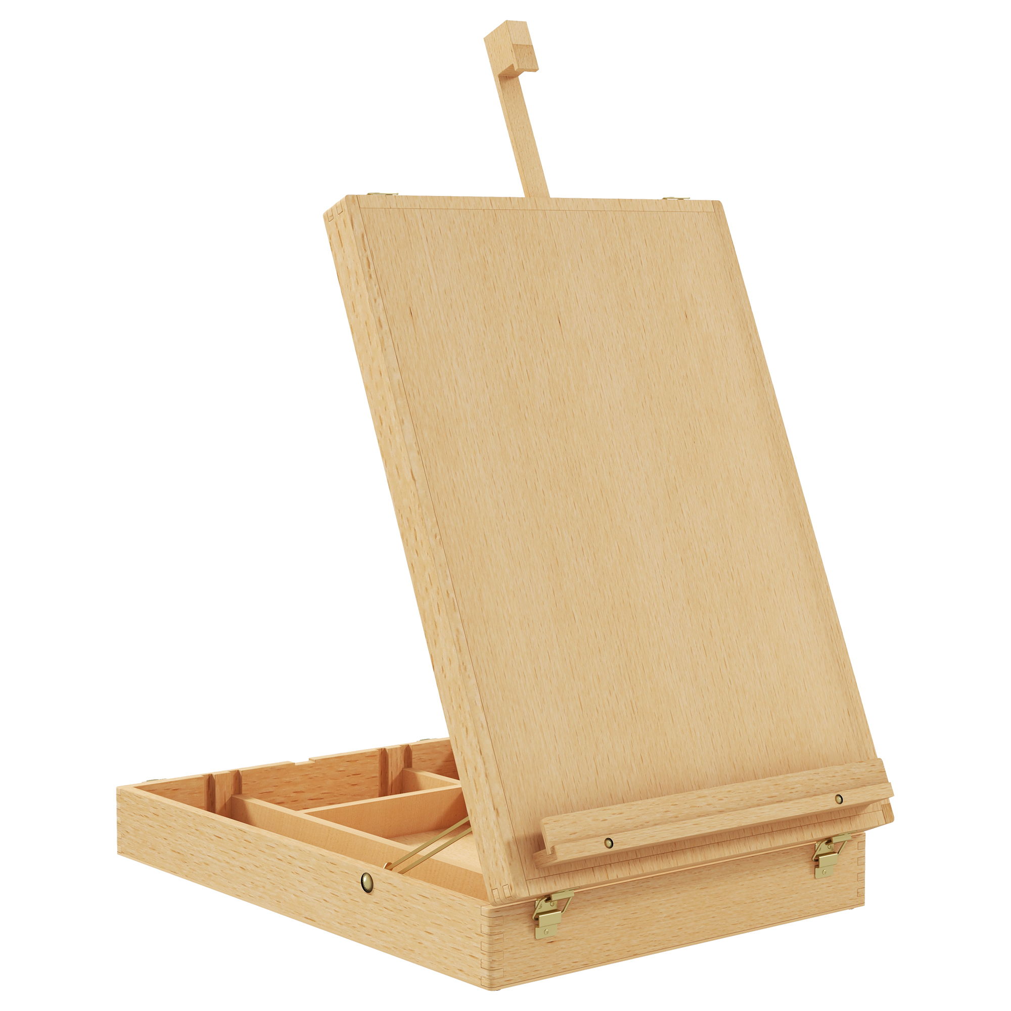 Vinsetto Wooden Table Easel Box Hold Canvas up to 61cm, Adjustable Beechwood Storage Table Box Easel, Portable Folding Artist Drawing & Sketching - 
