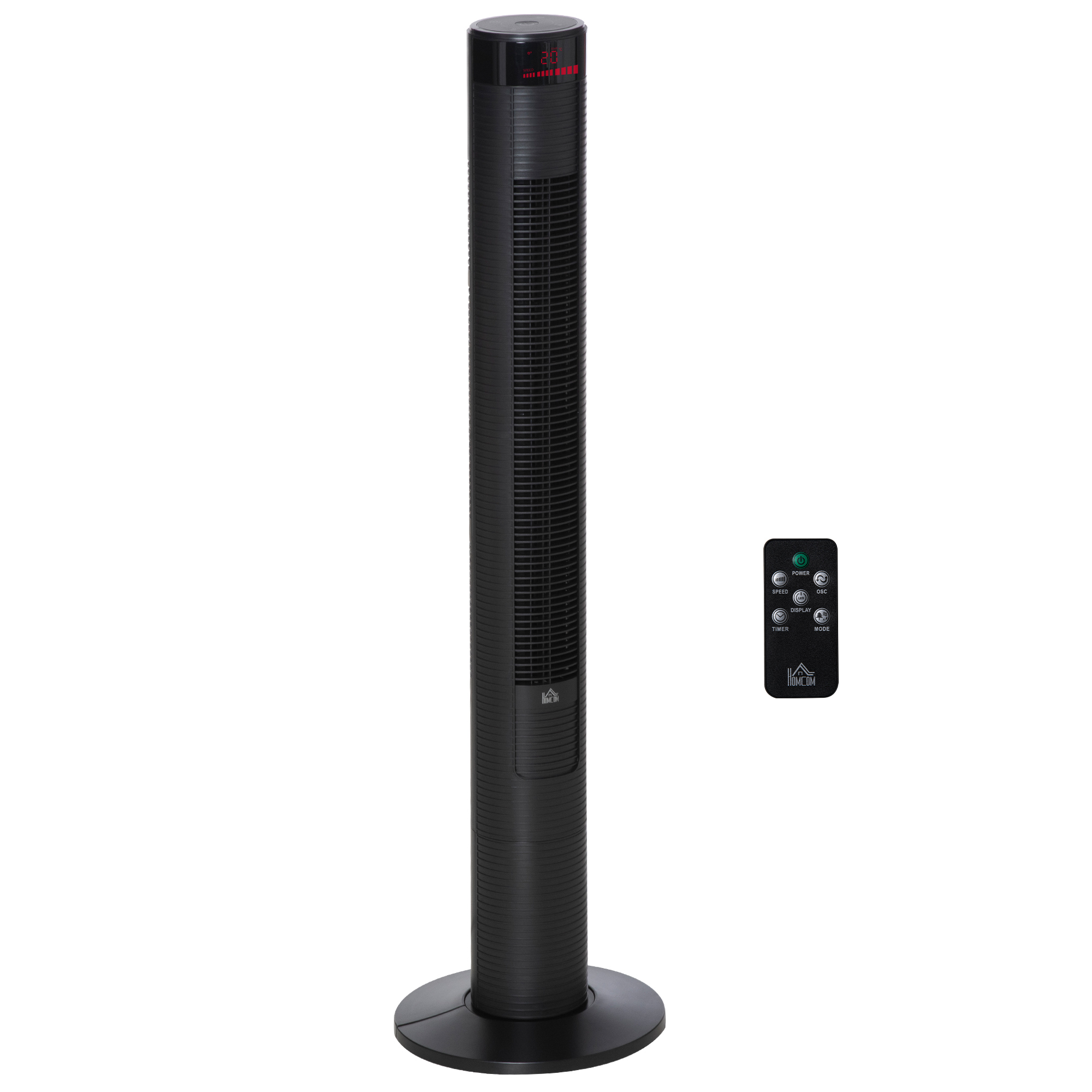 46" Oscillating Tower Fan Remote Control 3 Speed Modes 12-Hour Timer Running Cooling Machine Black - ?31.5 x H117cm - Life Essentials