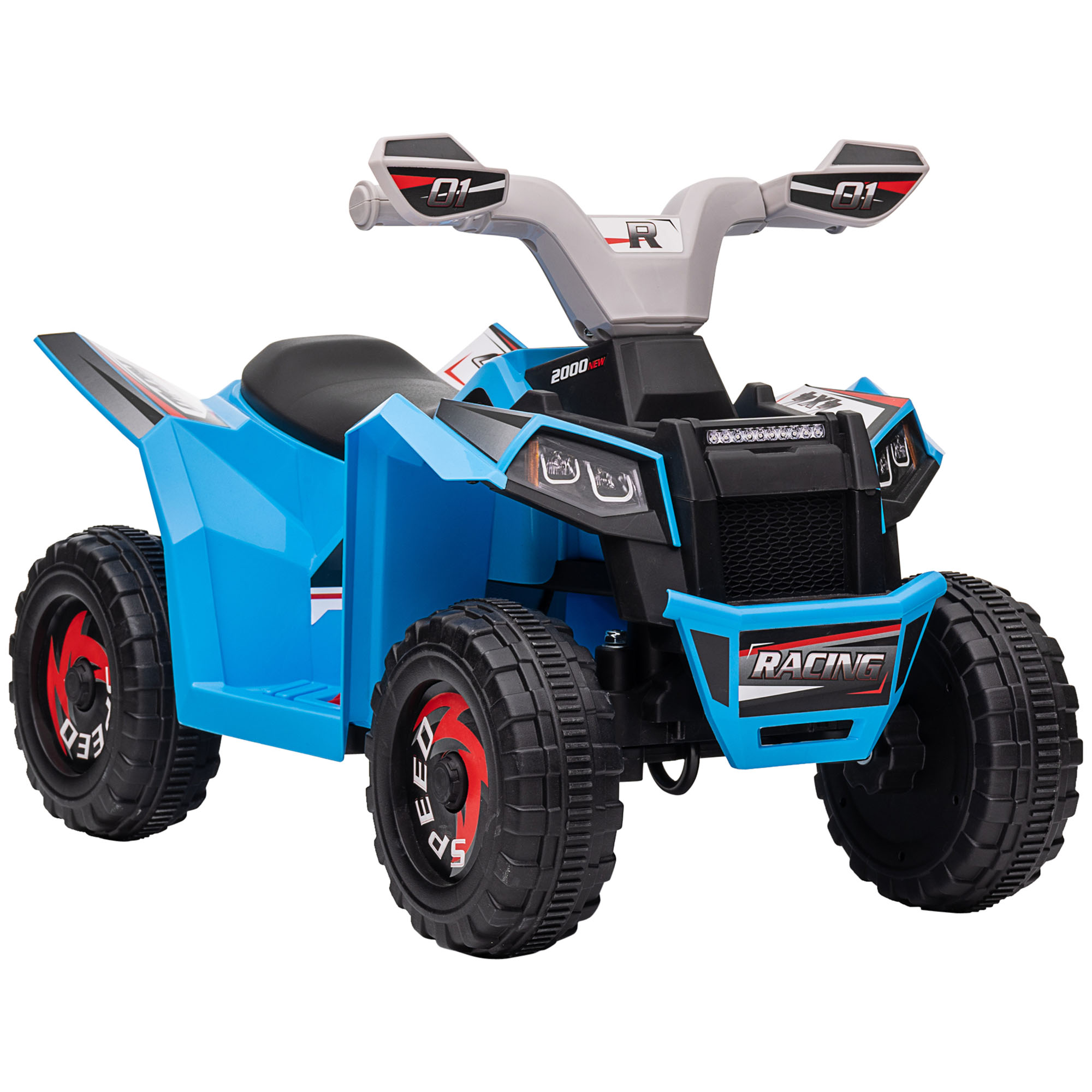 6V Quad Bike with Wear-Resistant Wheels, Forward Backward Function, for Ages 18-36 Months, Blue - Life Essentials