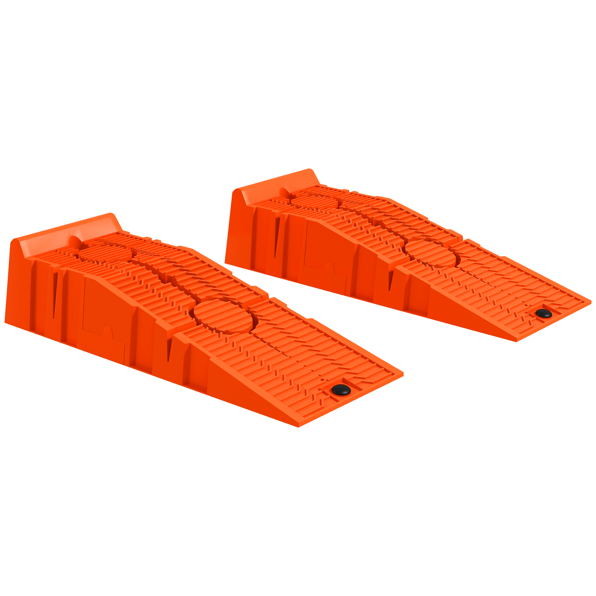 Faune Heavy Duty 5 Ton Plastic Garage Workshop Car Service Ramps - Orange - Life Essentials