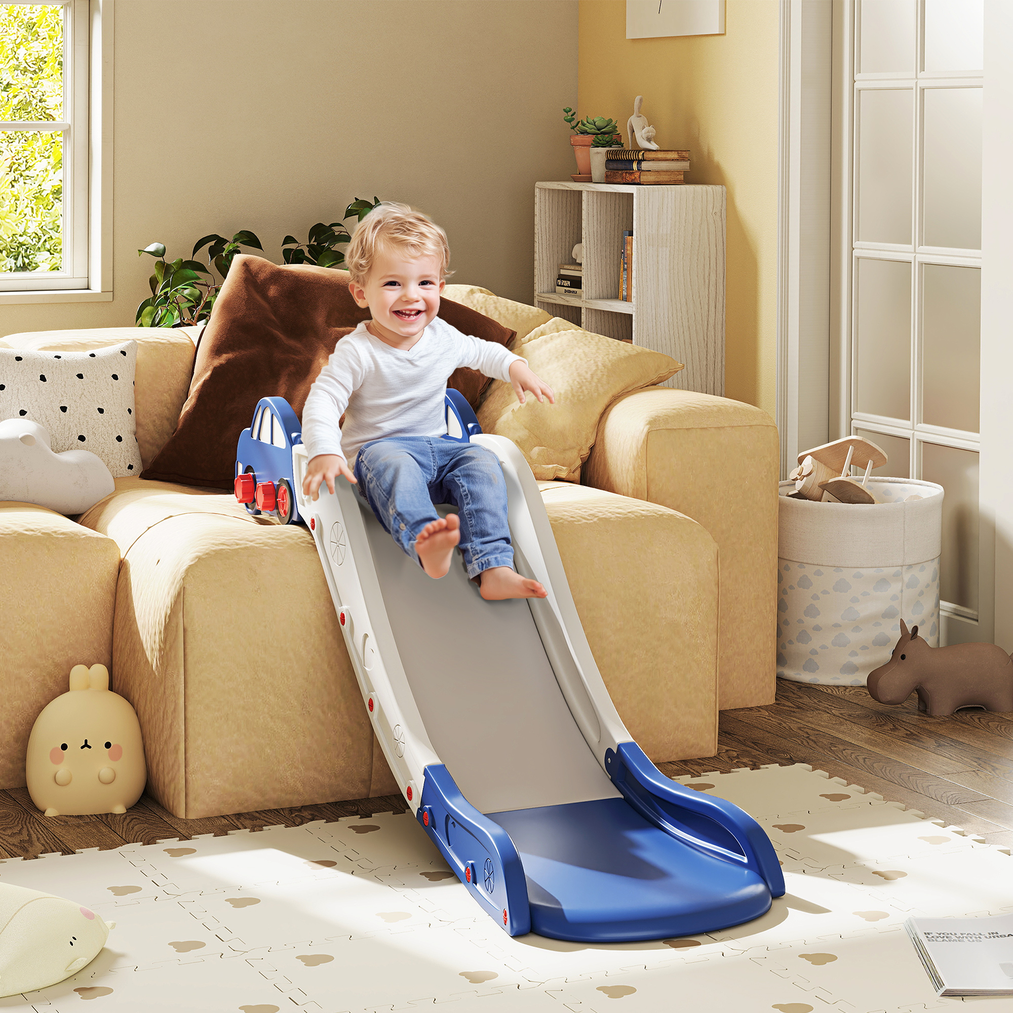 AIVAGO Kids Slide for Couch, Bed, Sofa, Easy to Assemble, Blue - Life Essentials