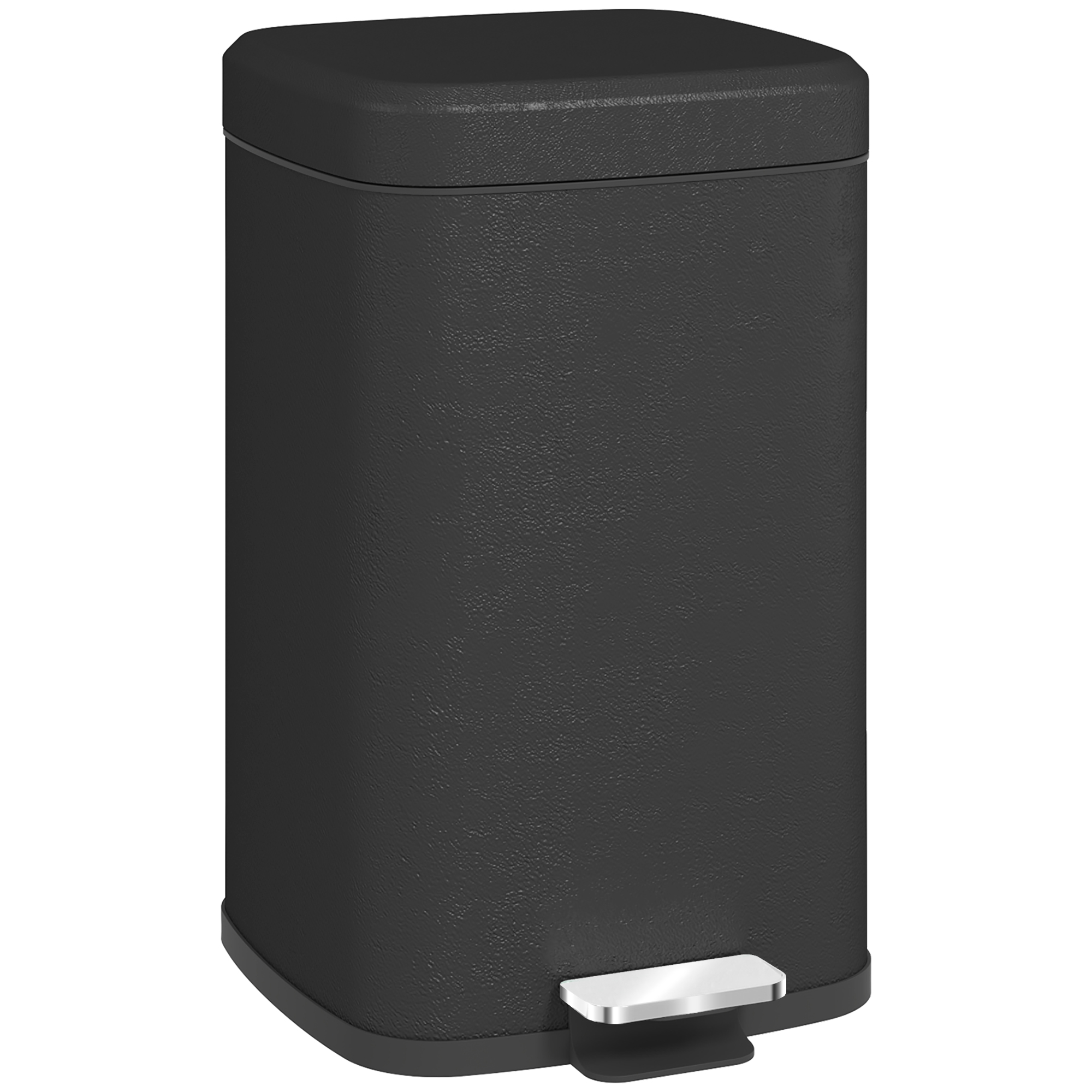 HERON 20L Modern Boxy Metal Home Kitchen Bin - Black - Life Essentials