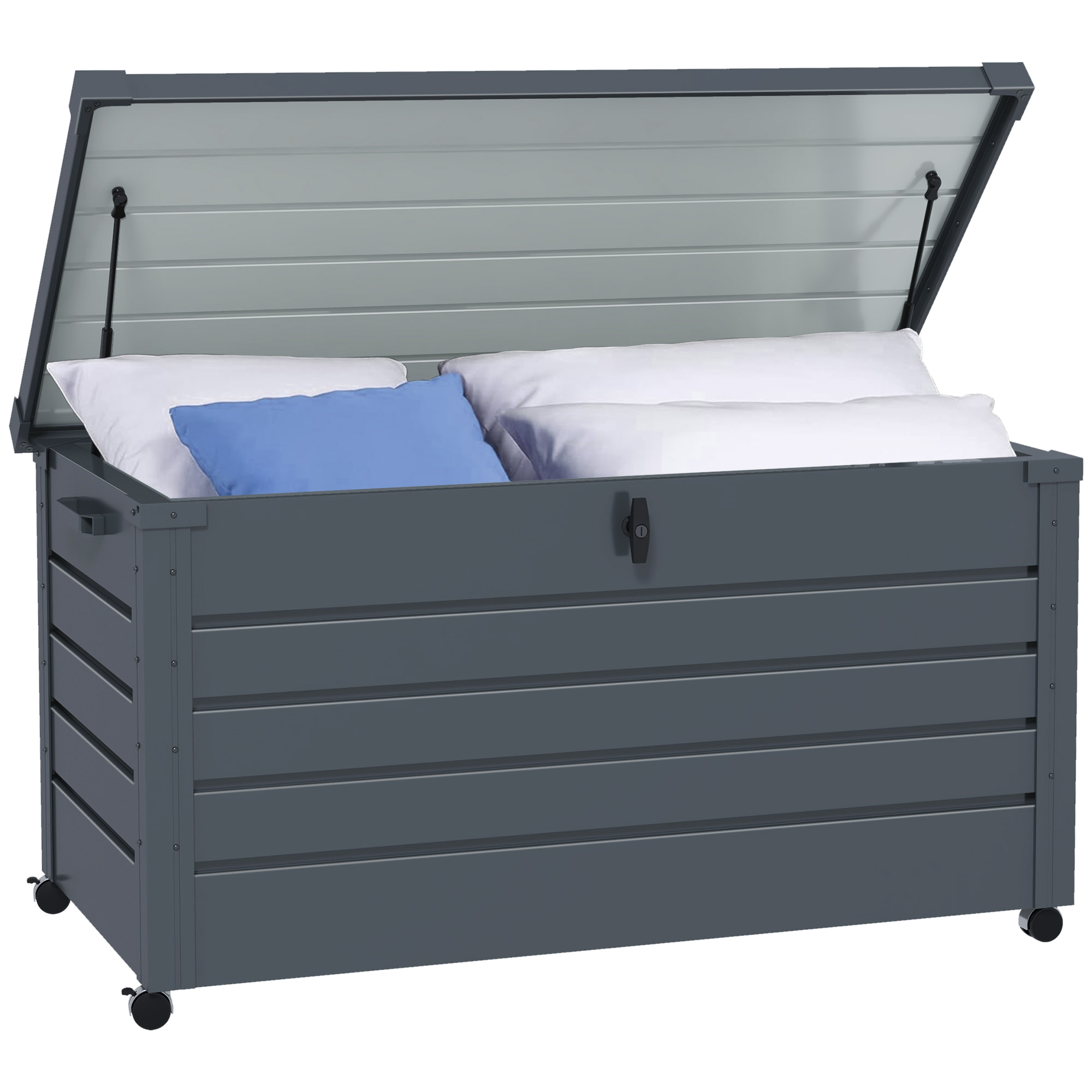 Jones 331L Garden Storage Box with Wheels - Dark Grey - Life Essentials