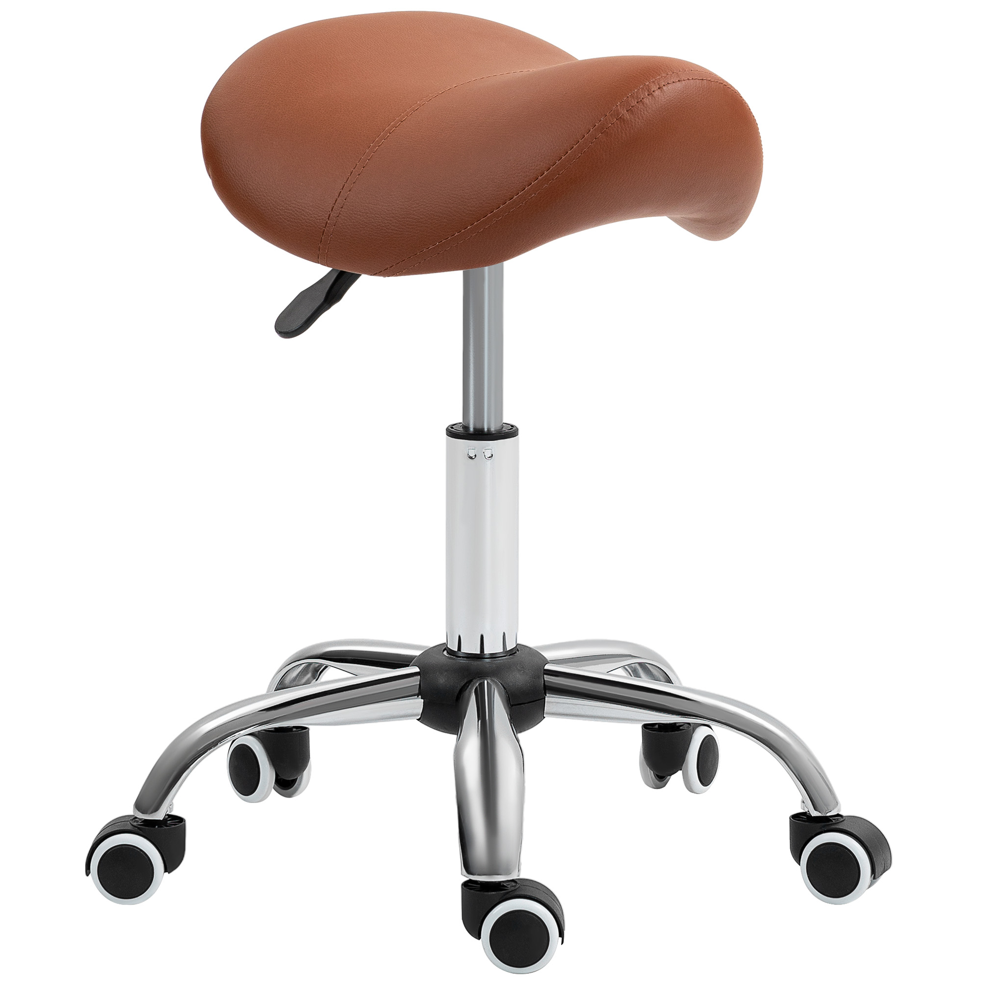Scott Faux Leather Adjustable Salon Chair for Massage Spa - Brown - Life Essentials