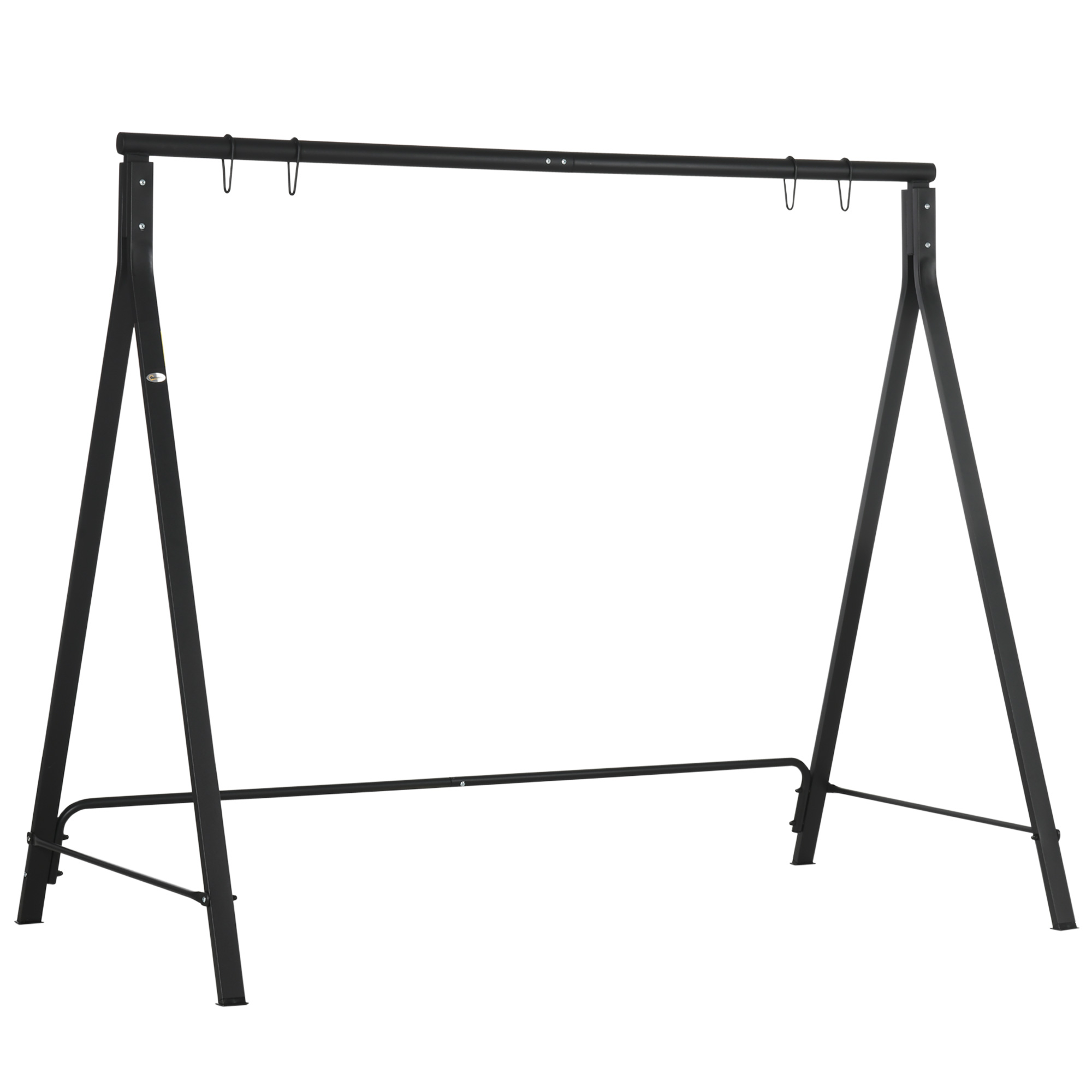 Metal Porch Swing Stand, Heavy Duty Swing Frame, Hanging Chair Stand Only, 240kg Weight Capacity for Garden, Patio, Lawn, Playground, Black - Life 