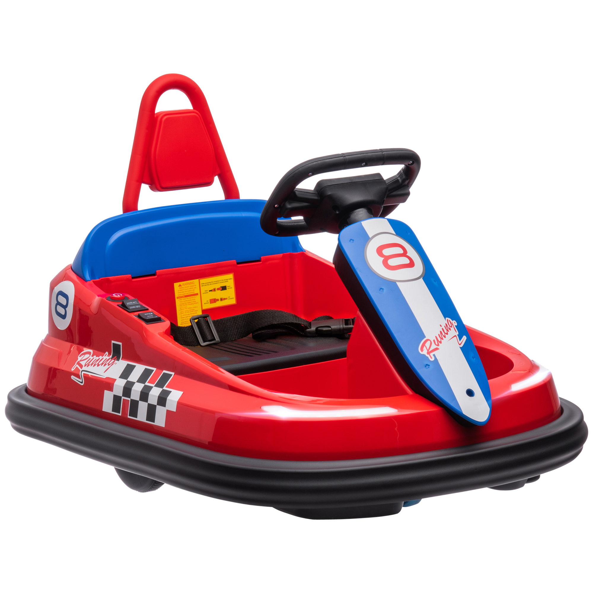 6V Electric Kids Bumper 360 Spin Waltz Car with Music, Horn, Lights - Red - Life Essentials