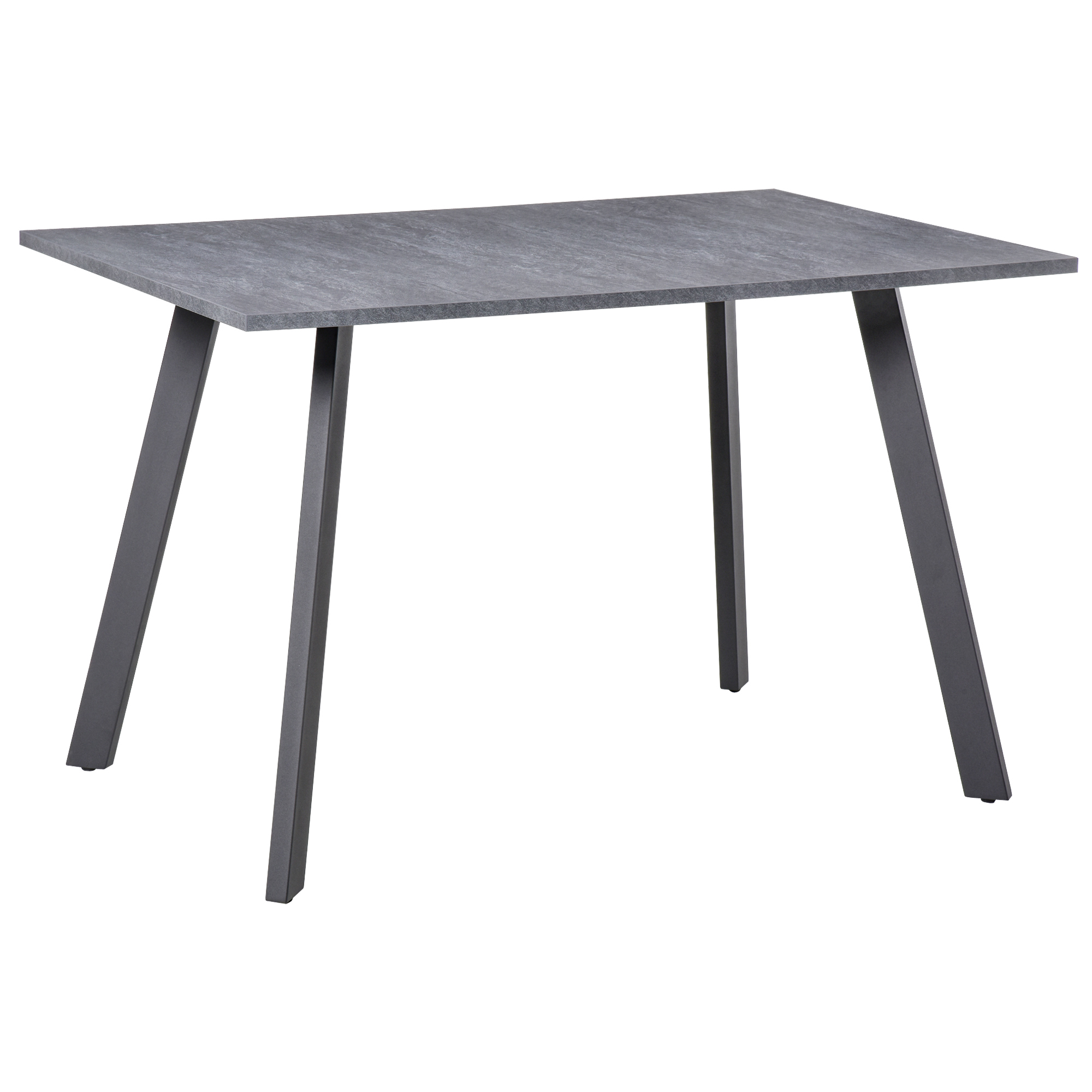 Dining Table with Metal Legs and Spacious Tabletop for Kitchen, Dining Room, Living Room, Dark Grey - Life Essentials